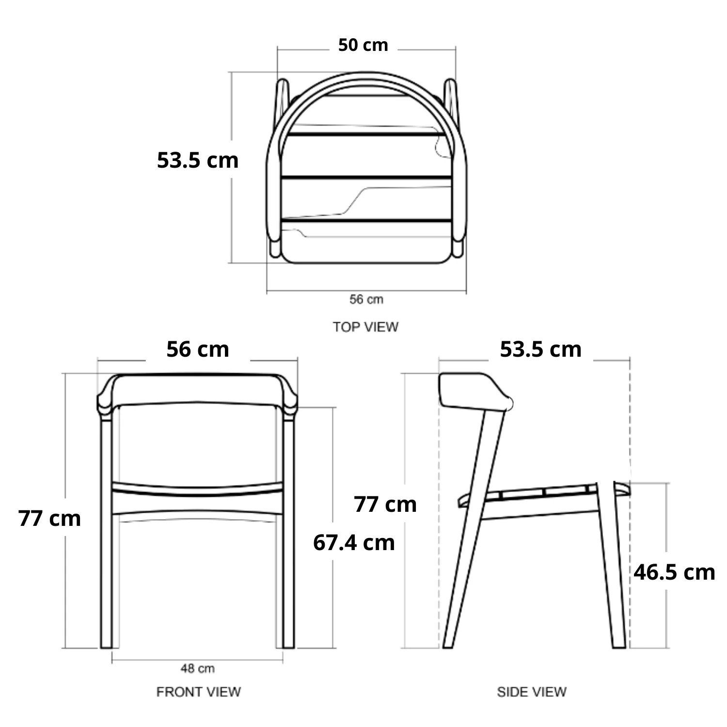 Grasshopper Bistro Dining Chair Teak - Image 6