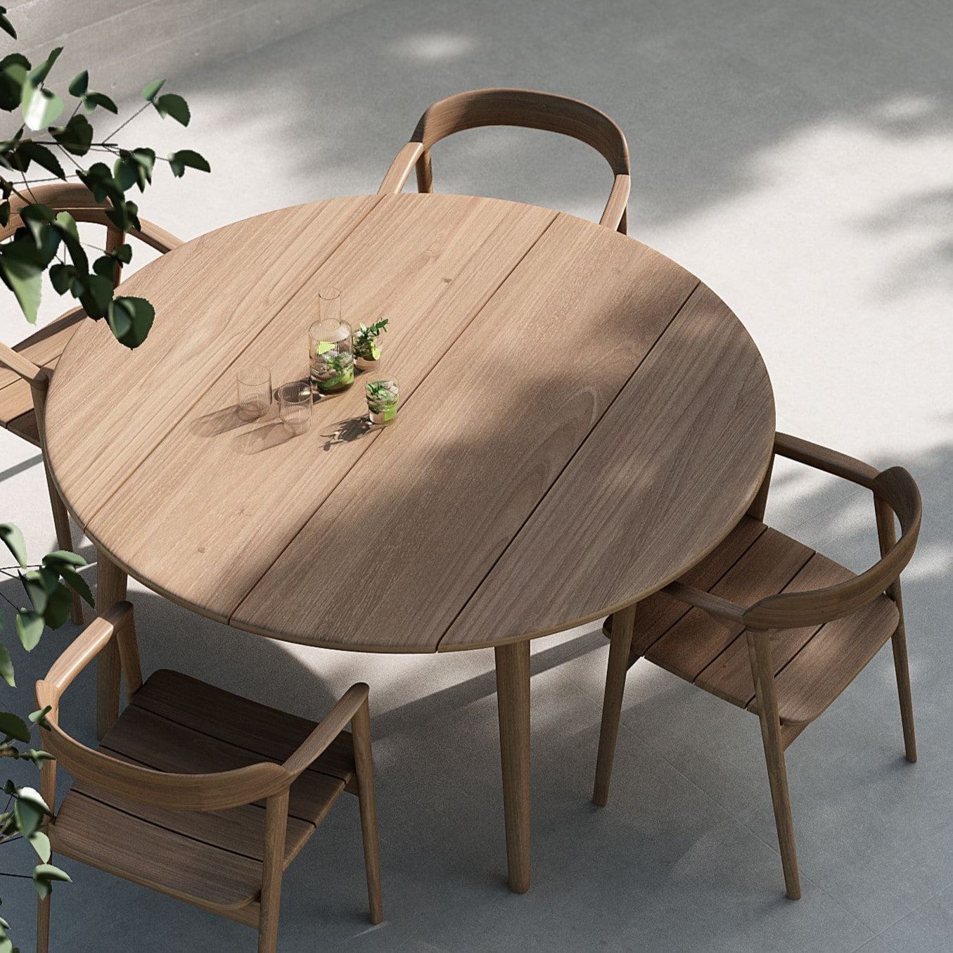 Grasshopper Outdoor Round Dining table Teak 150(CM) Dia - Image 5