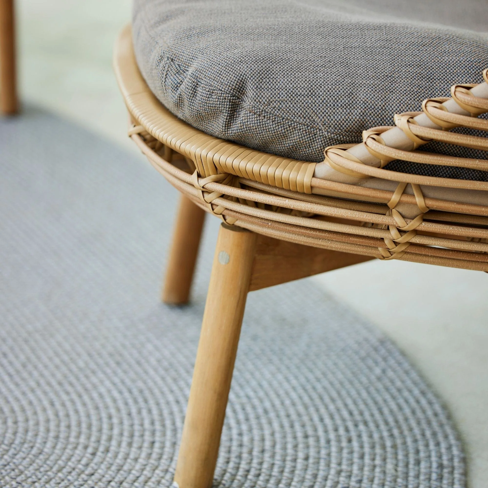 Hive Lounge Chair with Teak Legs - Natural Cushion - Image 3