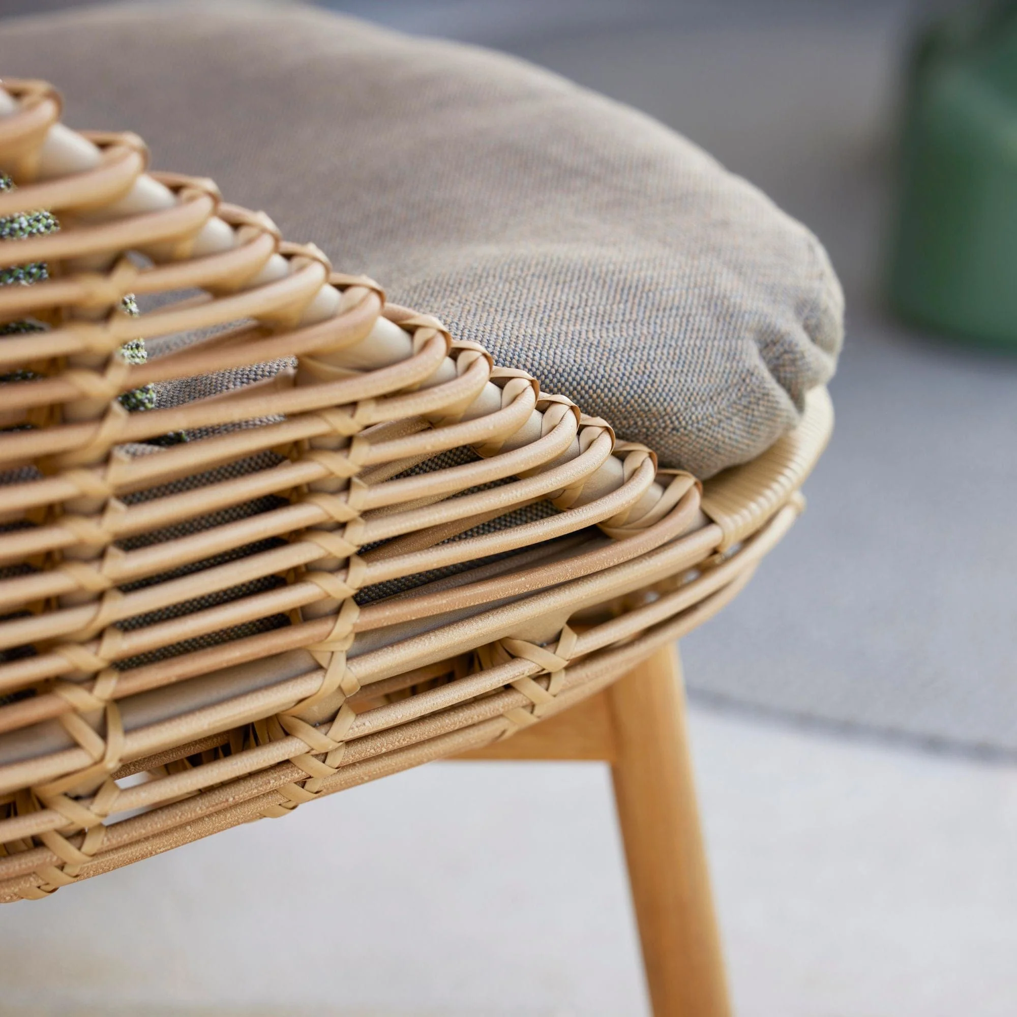 Hive Lounge Chair with Teak Legs - Natural Cushion - Image 4
