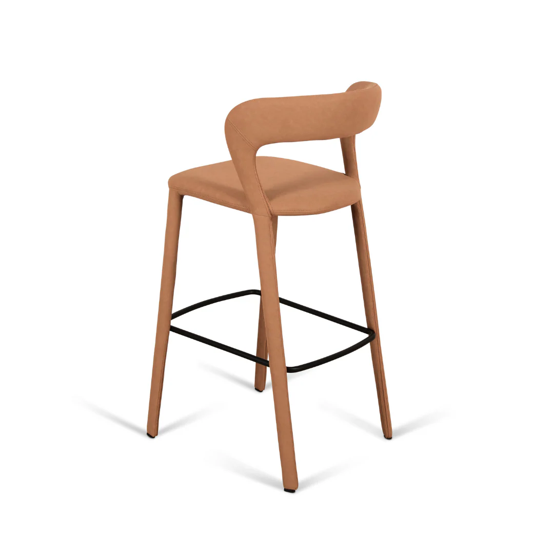 Hudson Bar Chair Butterscotch Leather Look Upholstery - Image 6