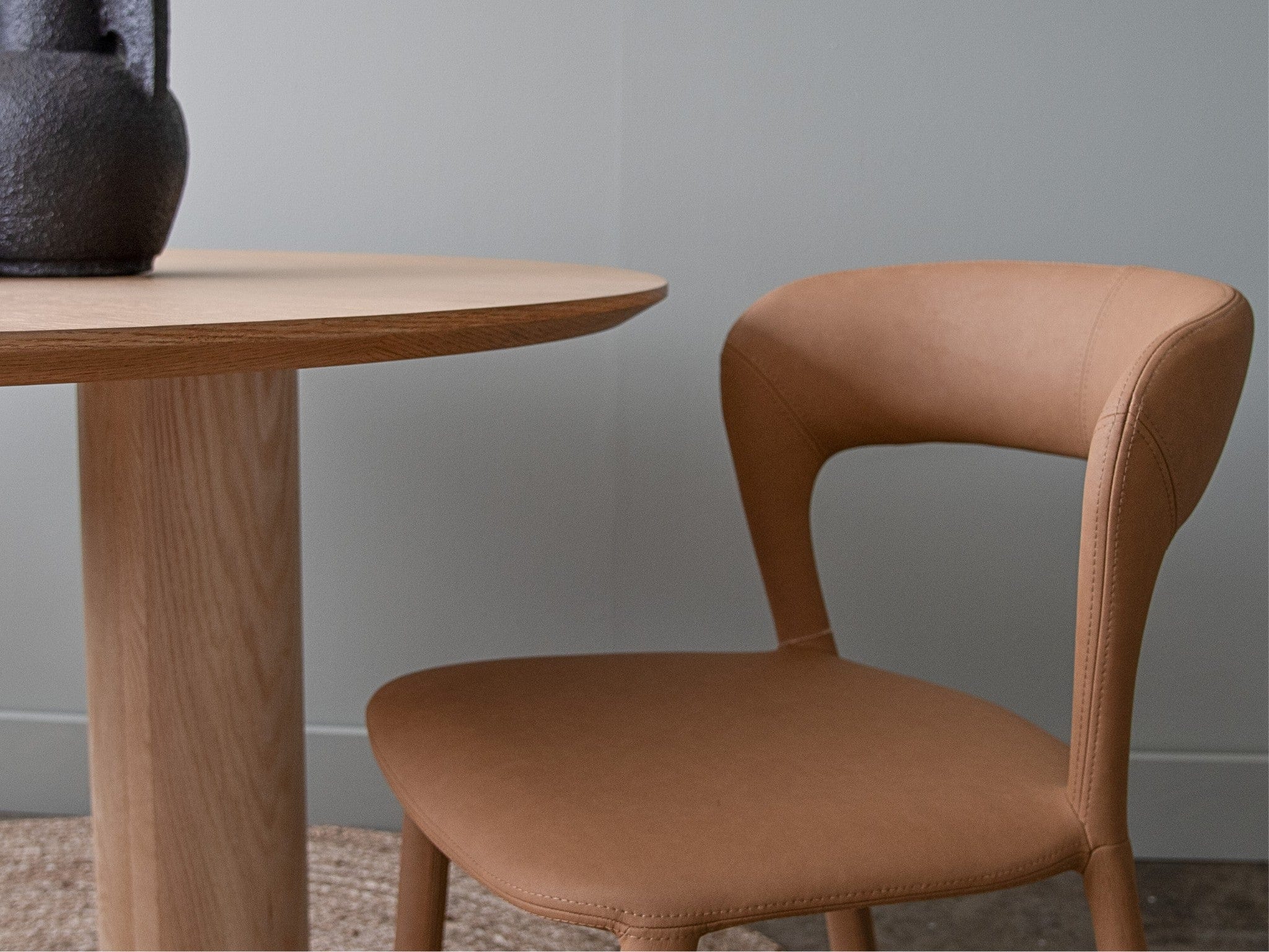 Hudson Dining Chair Butterscotch Leather look Upholstery - Image 10