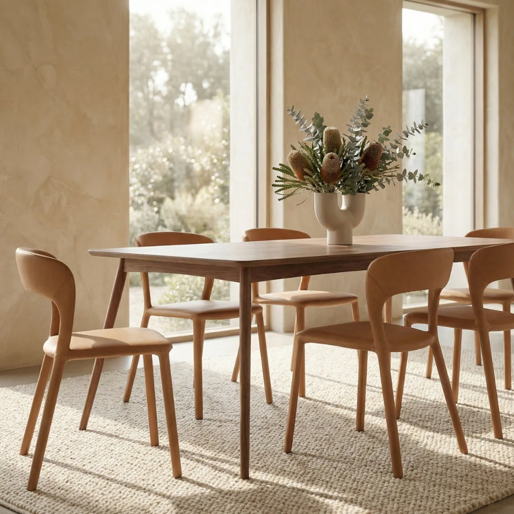 Hudson Dining Chair Butterscotch Leather look Upholstery - Image 2