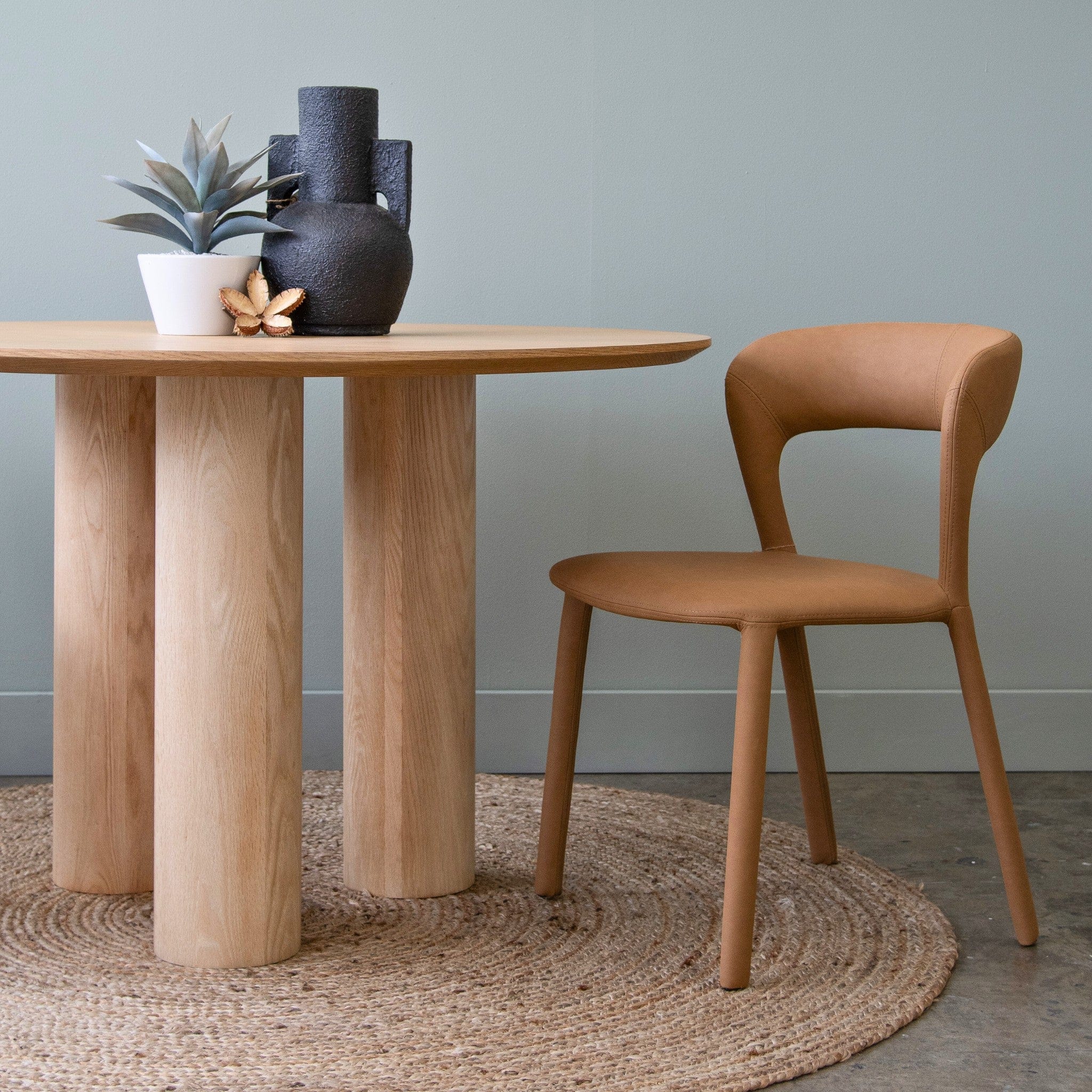 Hudson Dining Chair Butterscotch Leather look Upholstery - Image 3