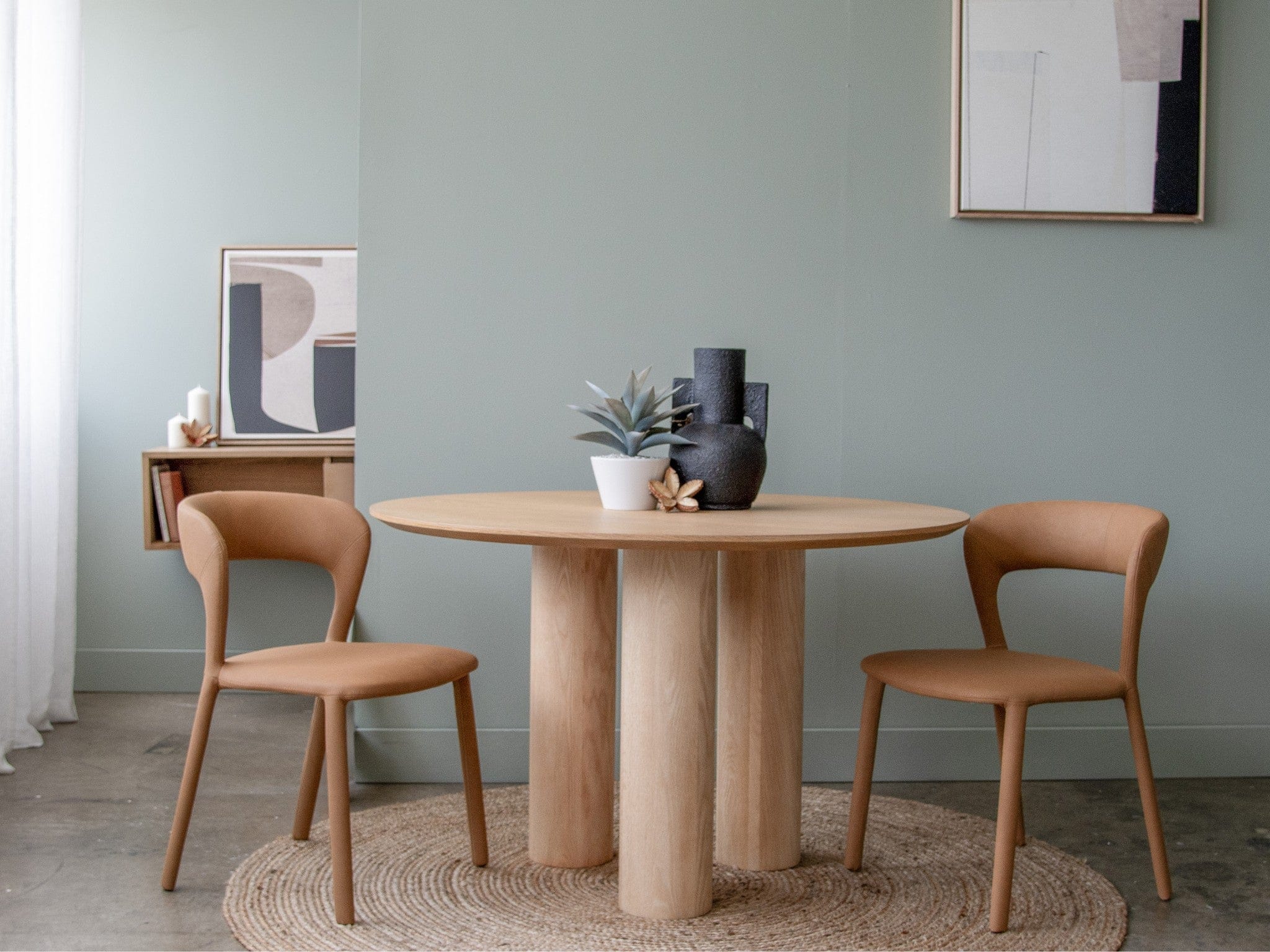 Hudson Dining Chair Butterscotch Leather look Upholstery - Image 4