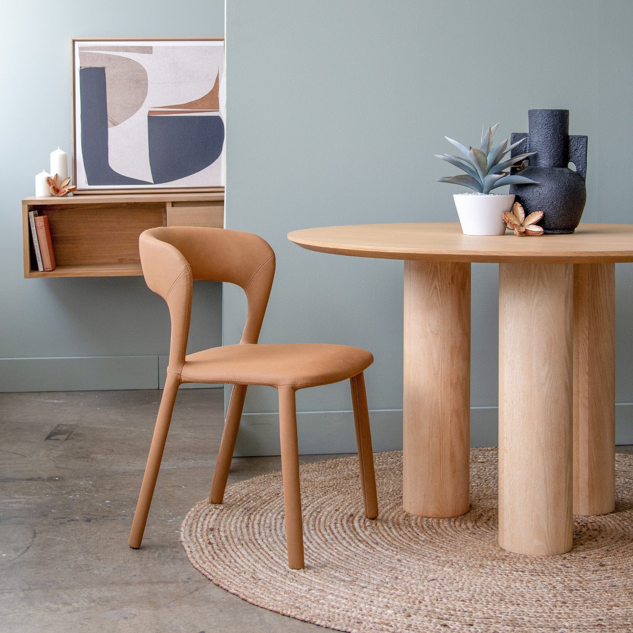 Hudson Dining Chair Butterscotch Leather look Upholstery - Image 9