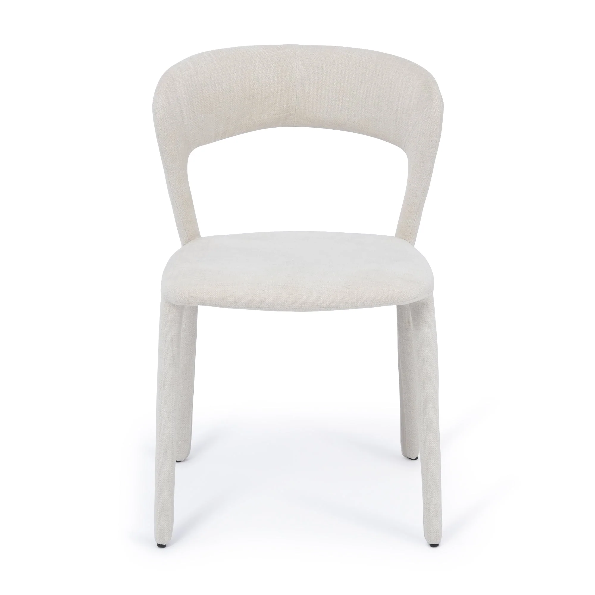 Hudson Dining Chair Vanilla Fabric Upholstery - Image 3