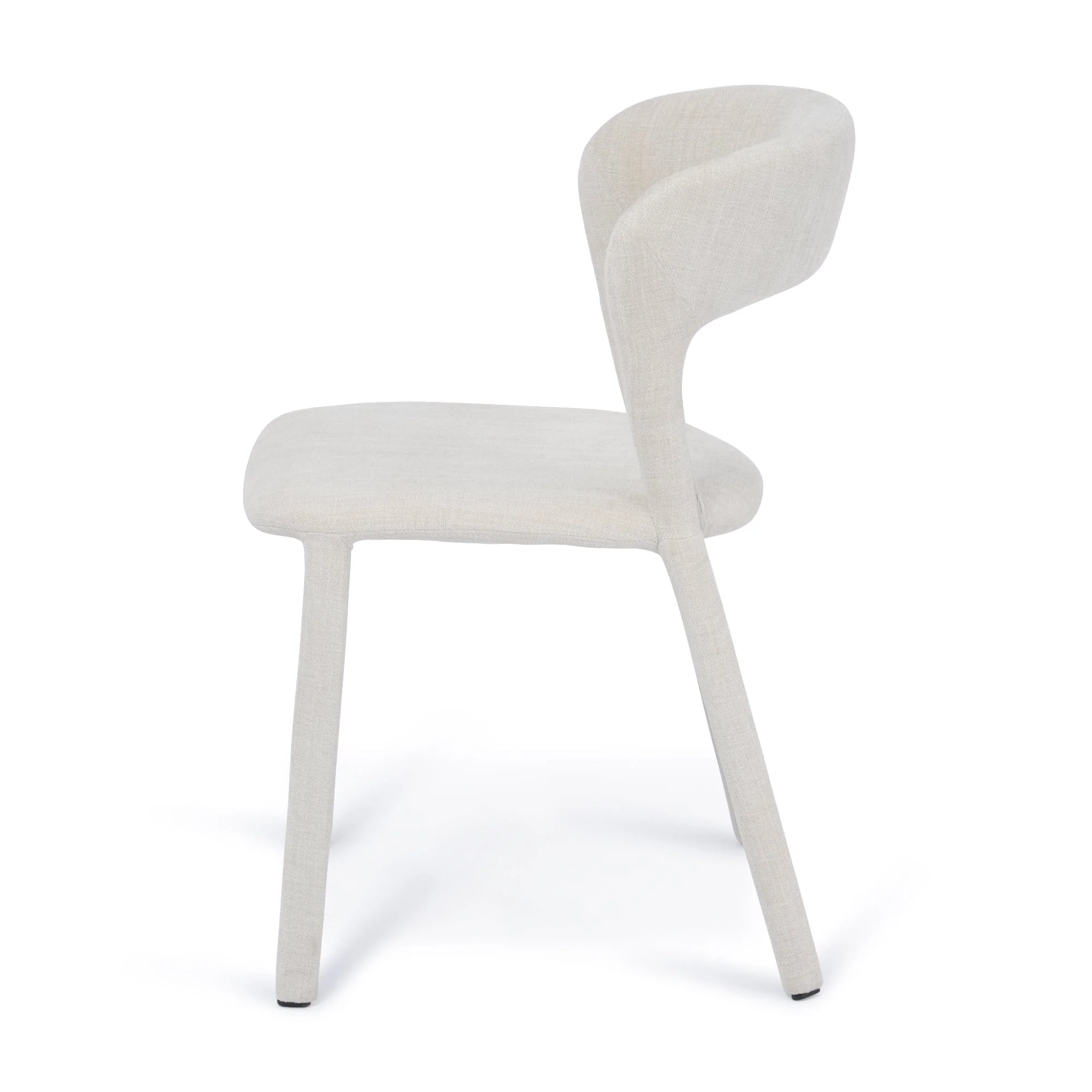 Hudson Dining Chair Vanilla Fabric Upholstery - Image 4
