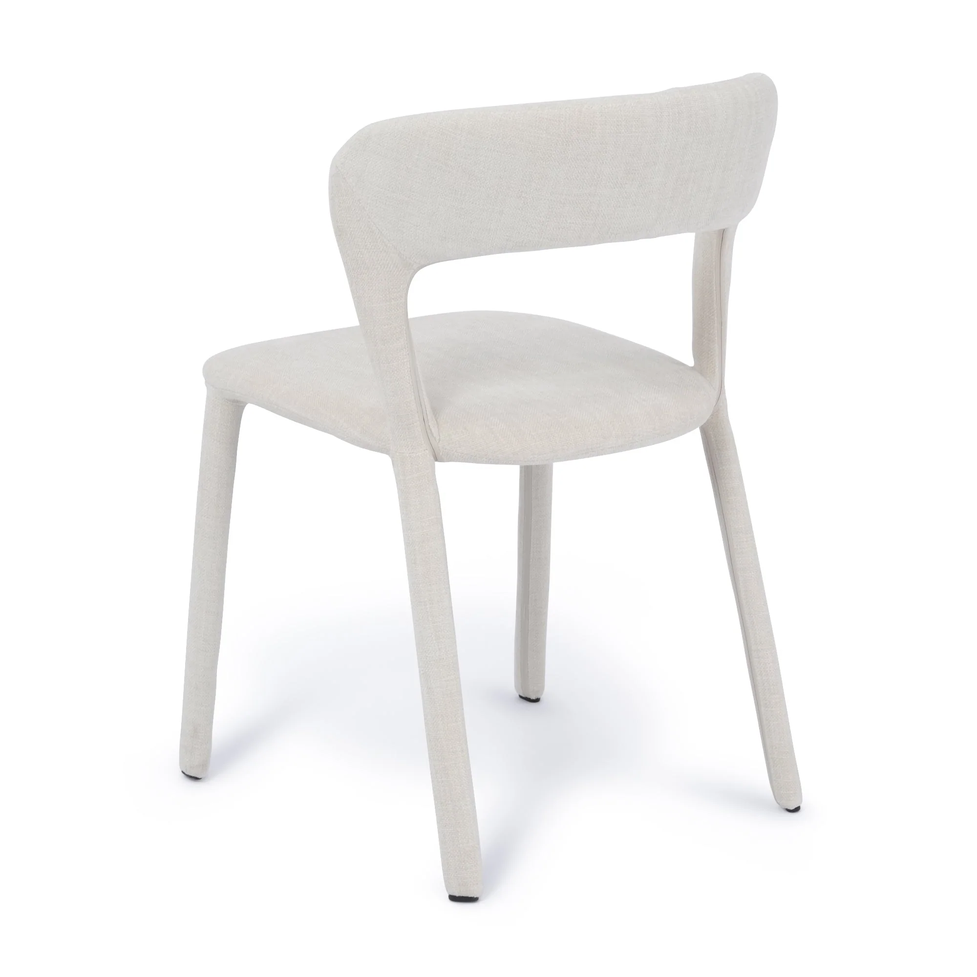 Hudson Dining Chair Vanilla Fabric Upholstery - Image 6
