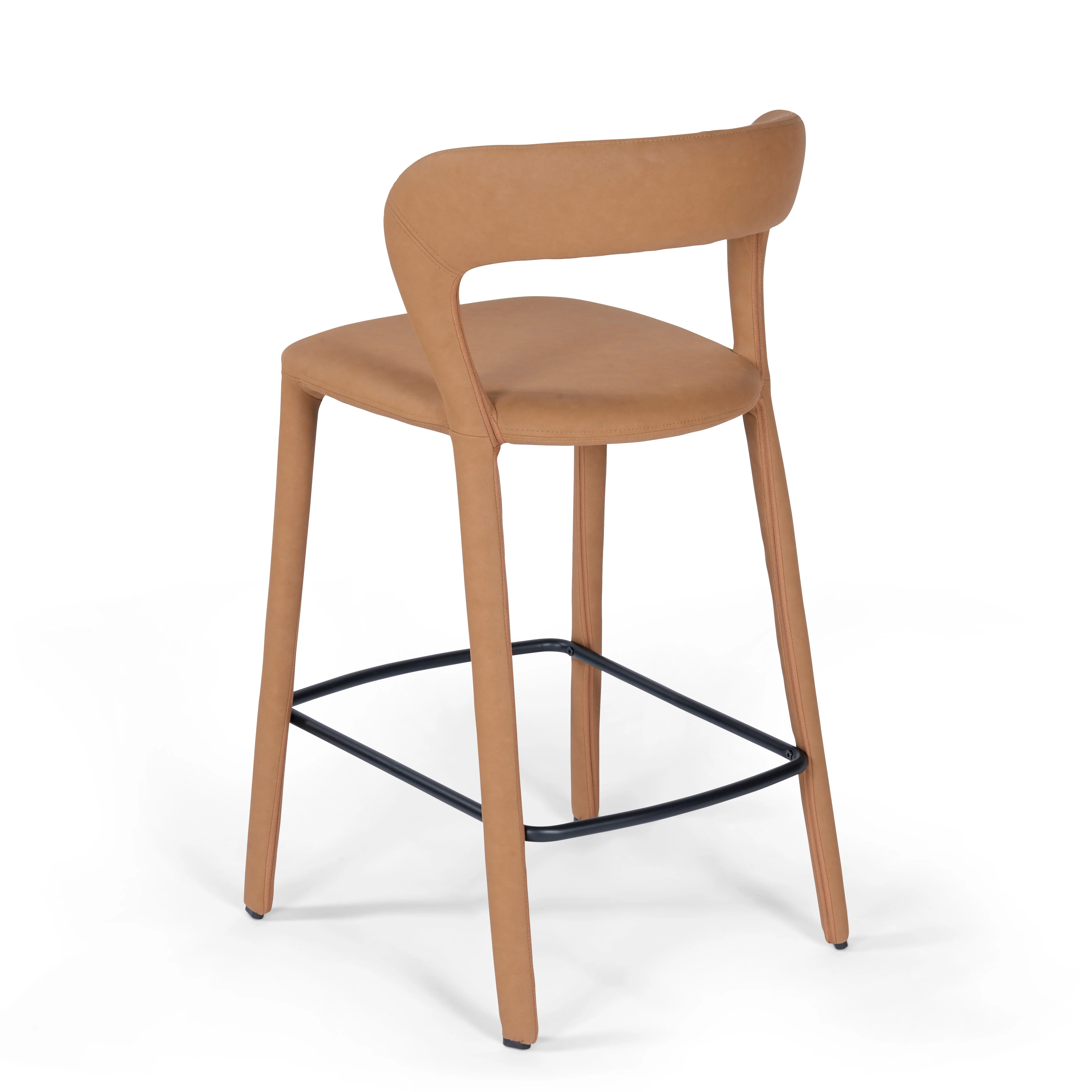 Hudson Kitchen Counter Chair Butterscotch Leather look Upholstery - Image 5