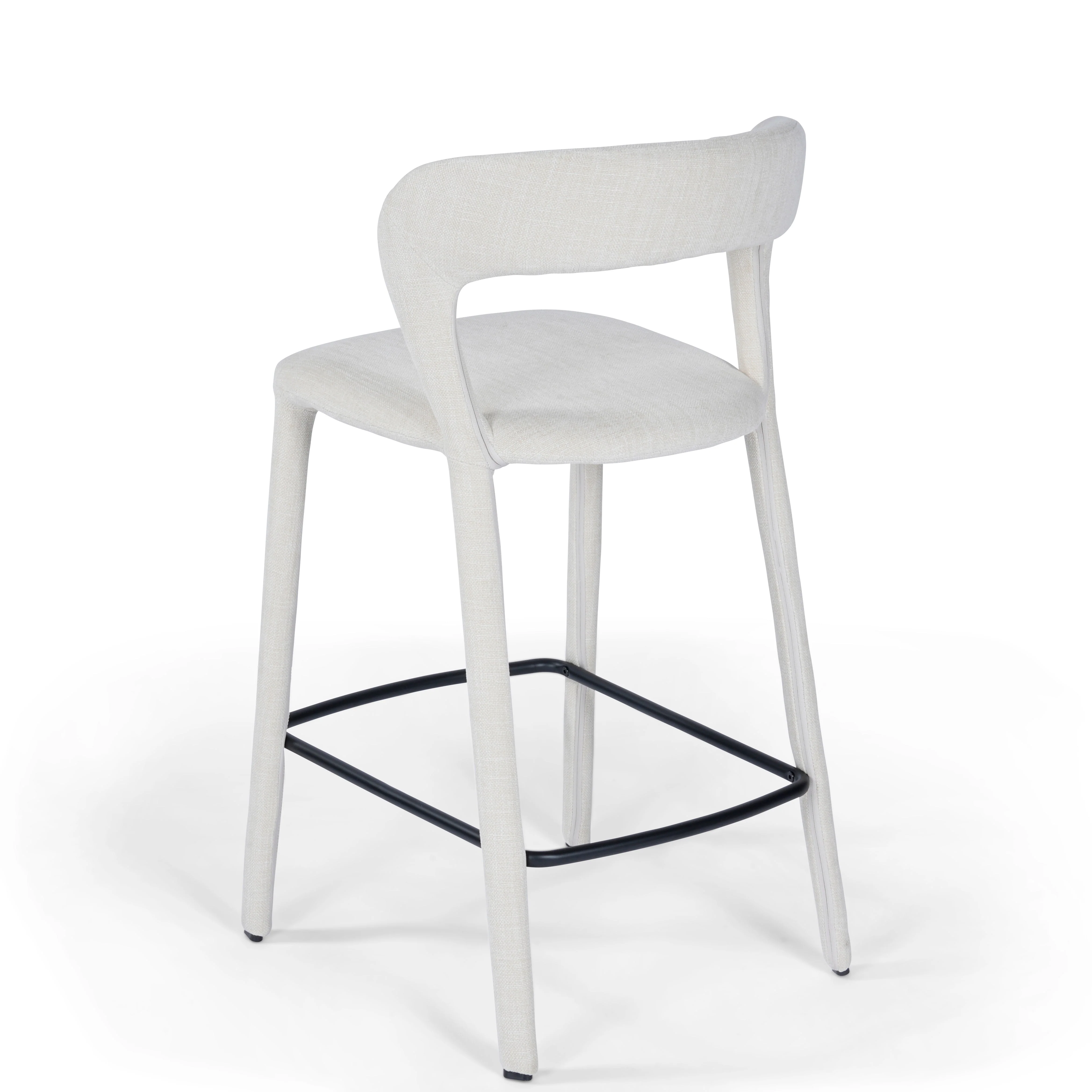 Hudson Kitchen Counter Chair Vanilla Fabric Upholstery - Image 4
