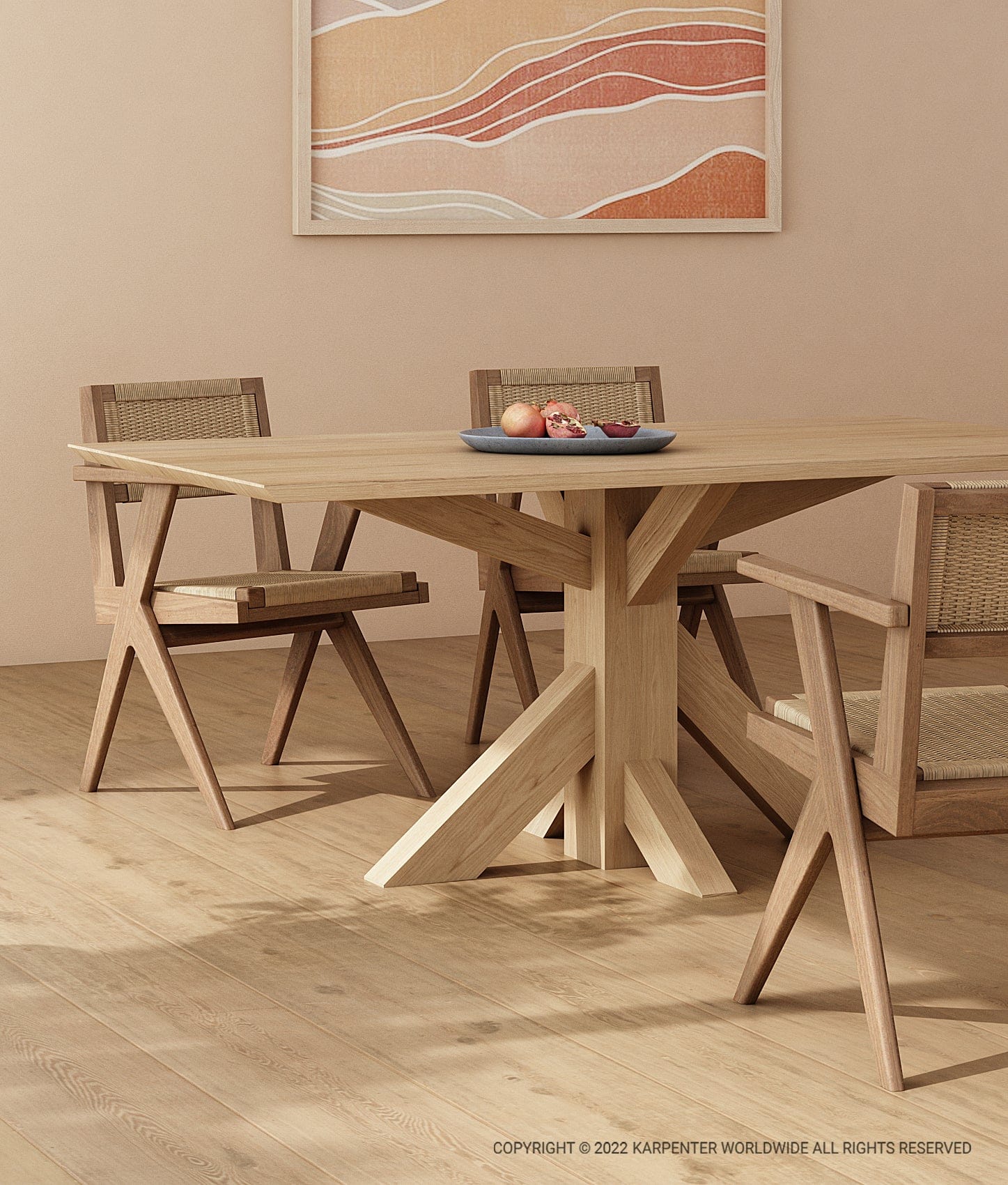 Ki Rectangular Dining Table 180(CM) - European Oak - Image 8