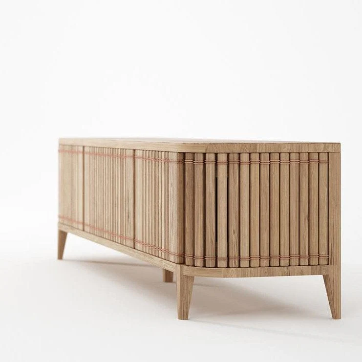 Koppar Large Media Cabinet with 3 Doors - European Oak - Image 3