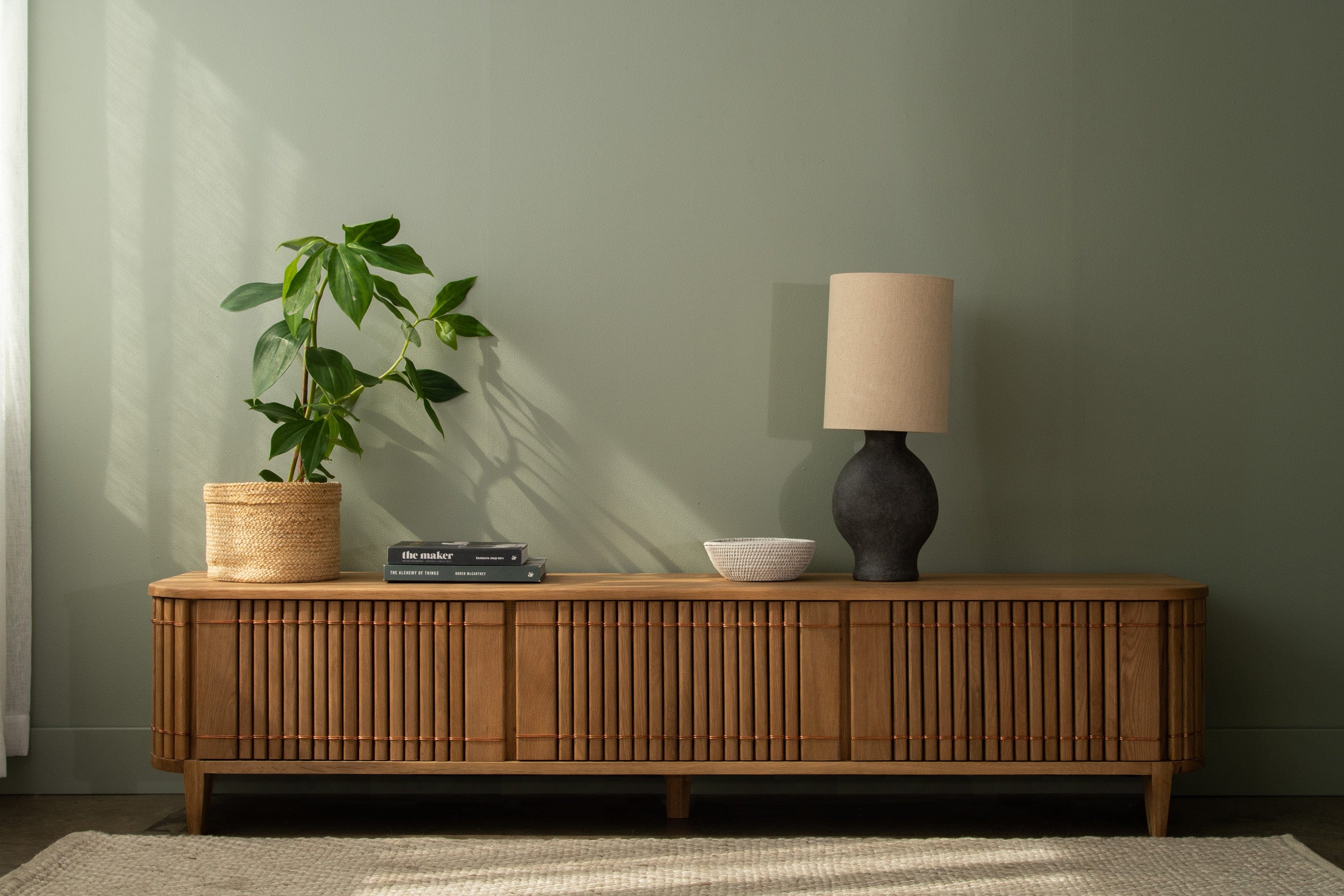 Koppar Large Media Cabinet with 3 Doors - European Oak - Image 8