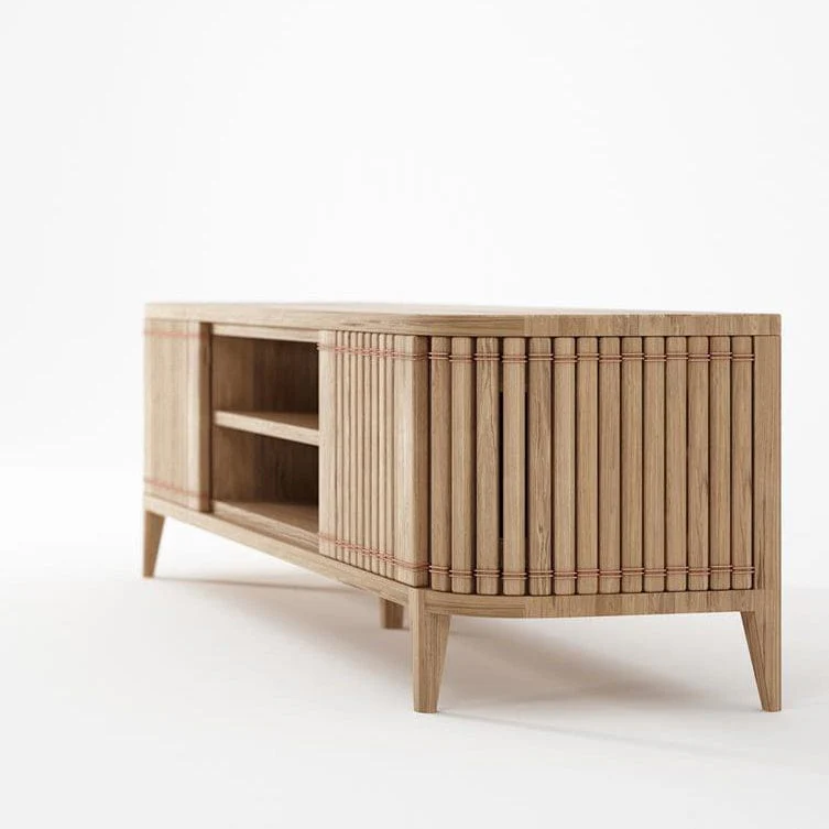 Koppar Media Cabinet with 2 Doors - European Oak - Image 4