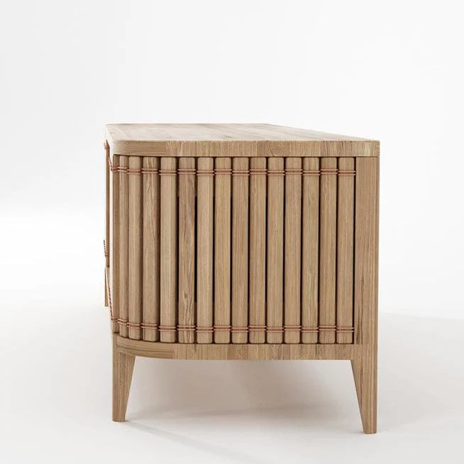Koppar Media Cabinet with 2 Doors - European Oak - Image 5