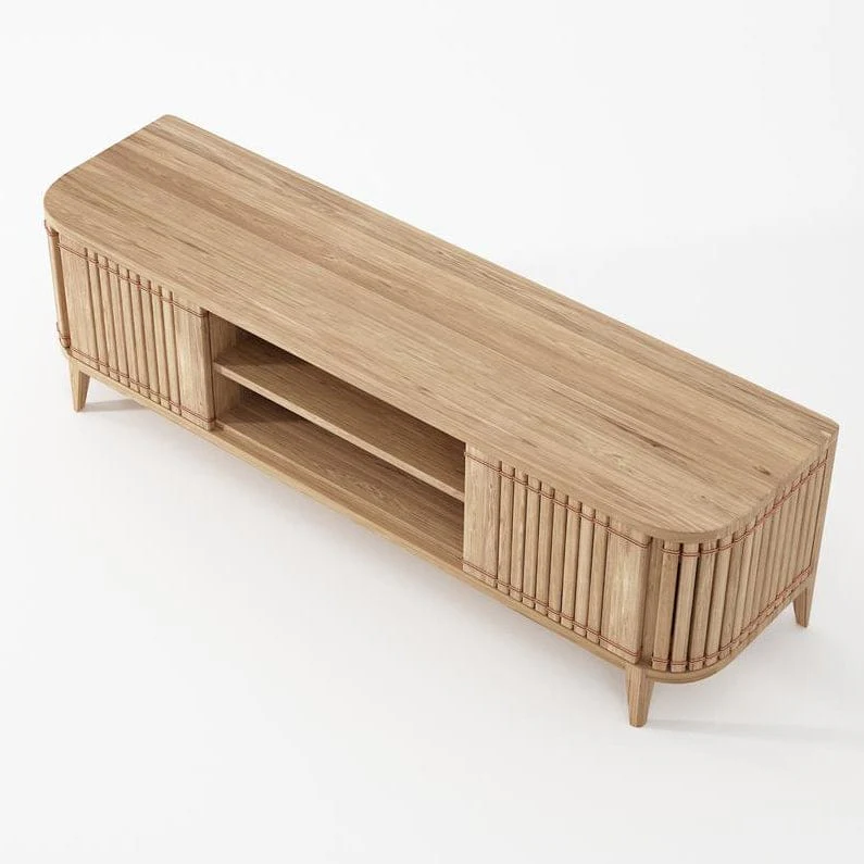 Koppar Media Cabinet with 2 Doors - European Oak - Image 6