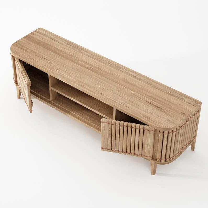 Koppar Media Cabinet with 2 Doors - European Oak - Image 7