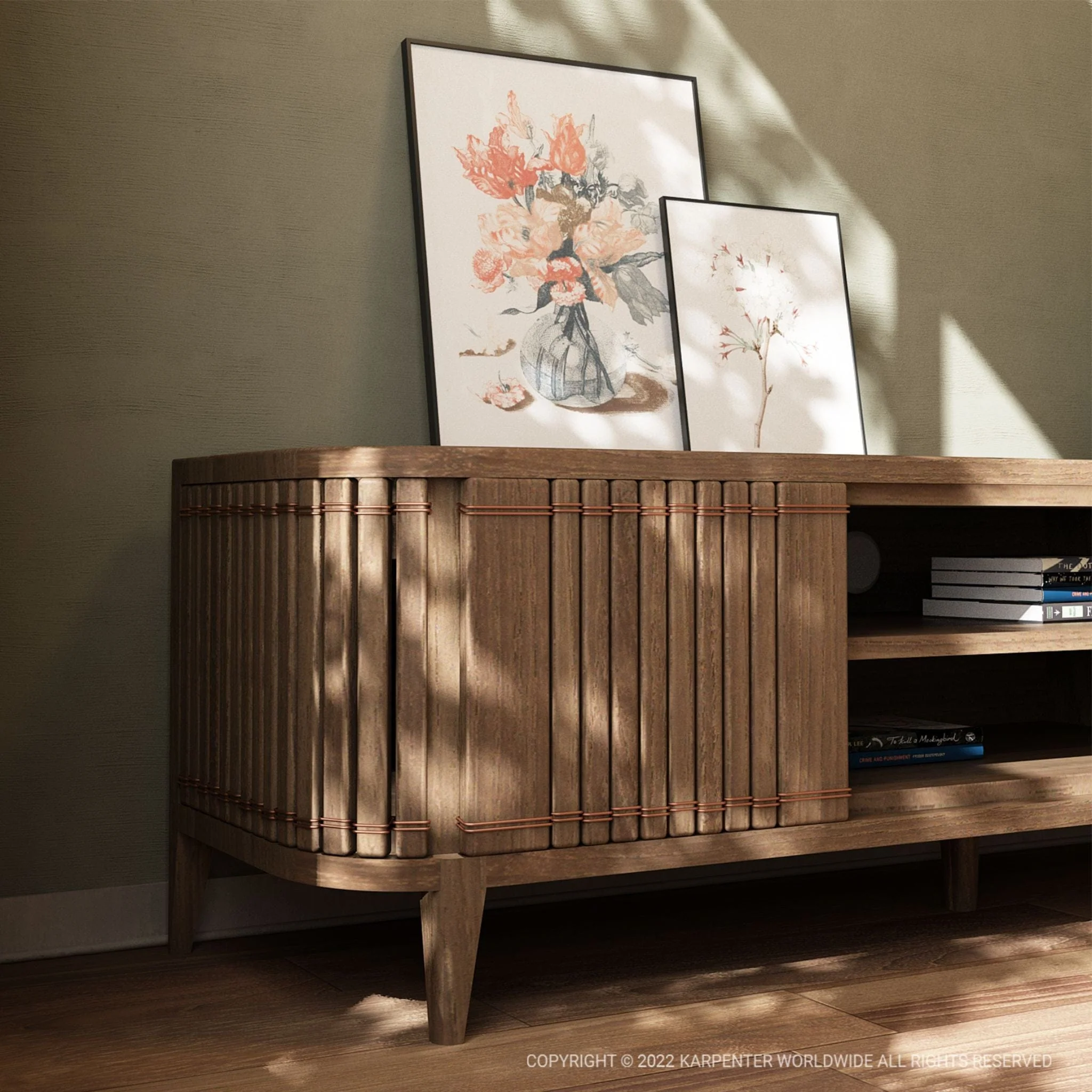 Koppar Media Cabinet with 2 Doors - FSC Recycled Teak - Image 10