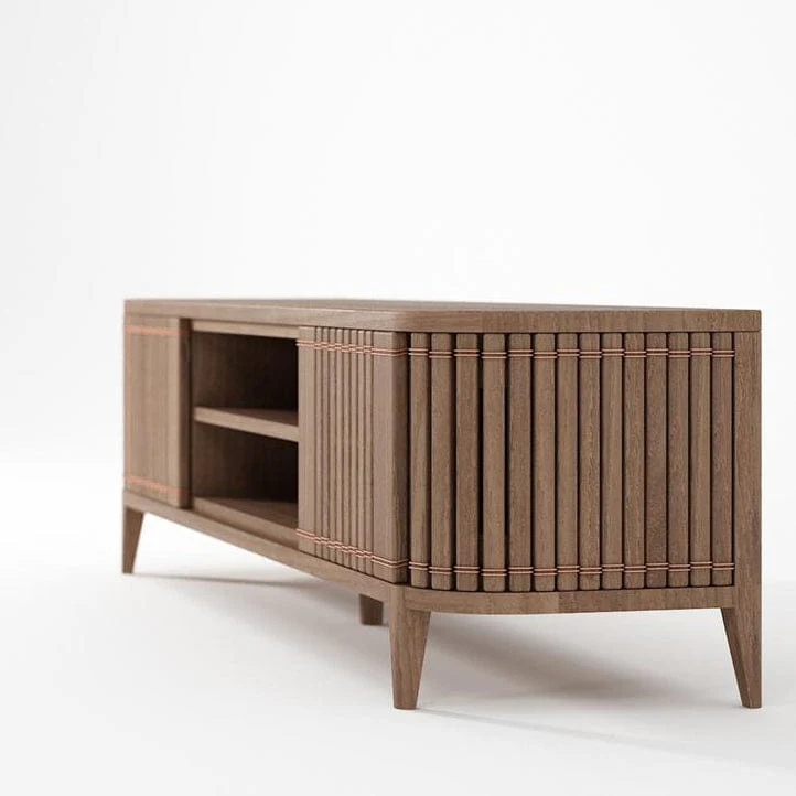 Koppar Media Cabinet with 2 Doors - FSC Recycled Teak - Image 4