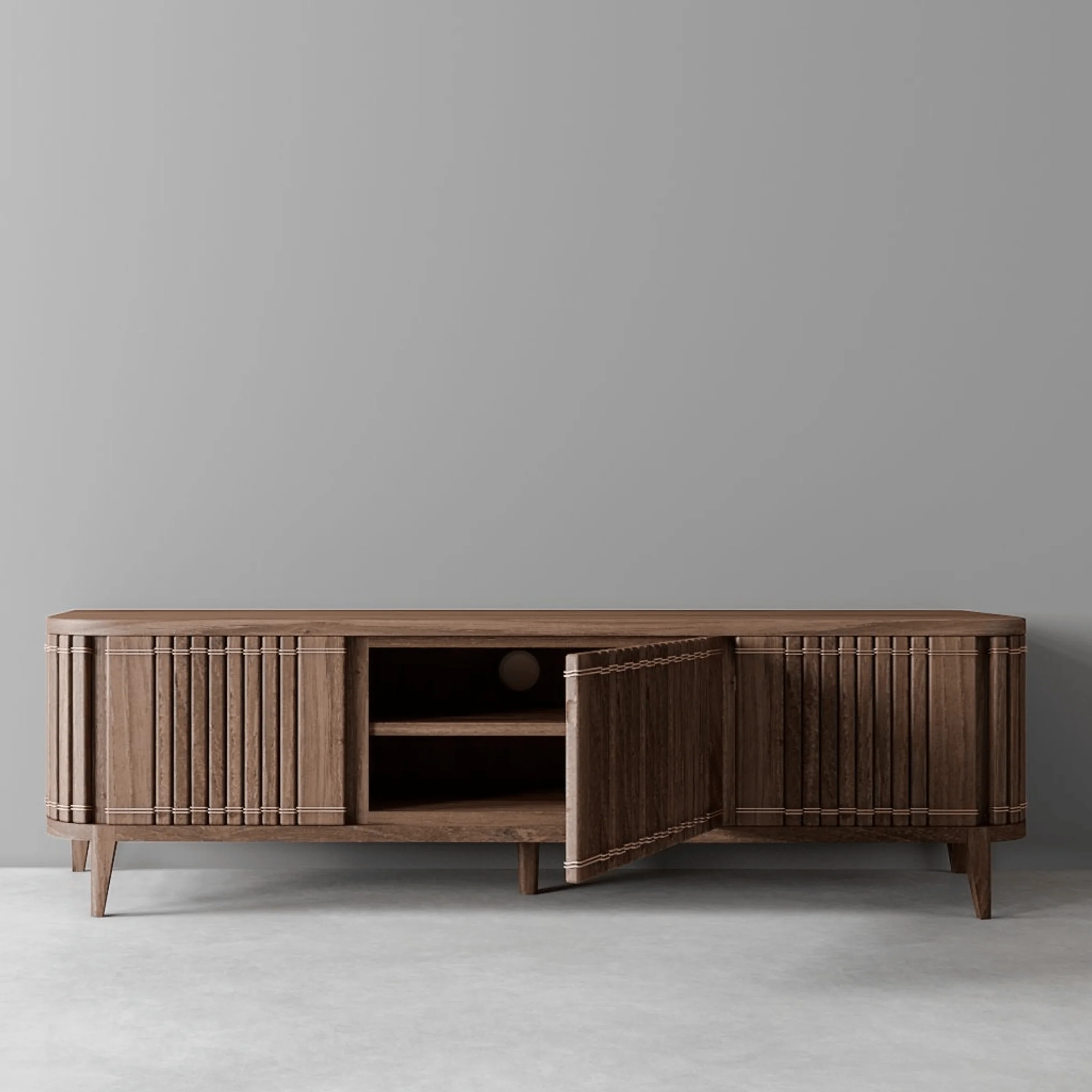 Koppar Media Cabinet with 2 Doors - FSC Recycled Teak - Image 8