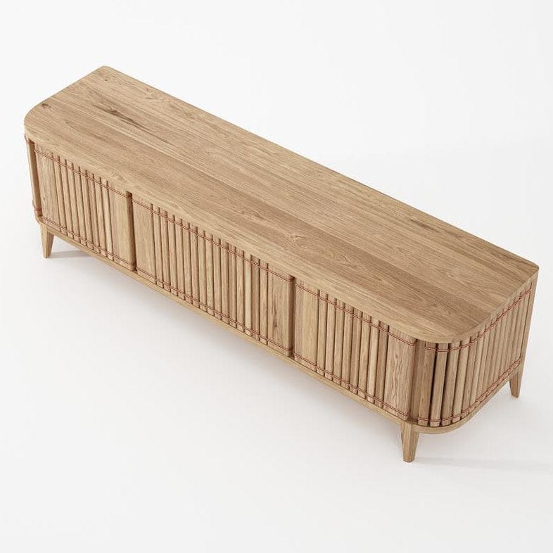 Koppar Media Cabinet with 3 Doors - European Oak - Image 6