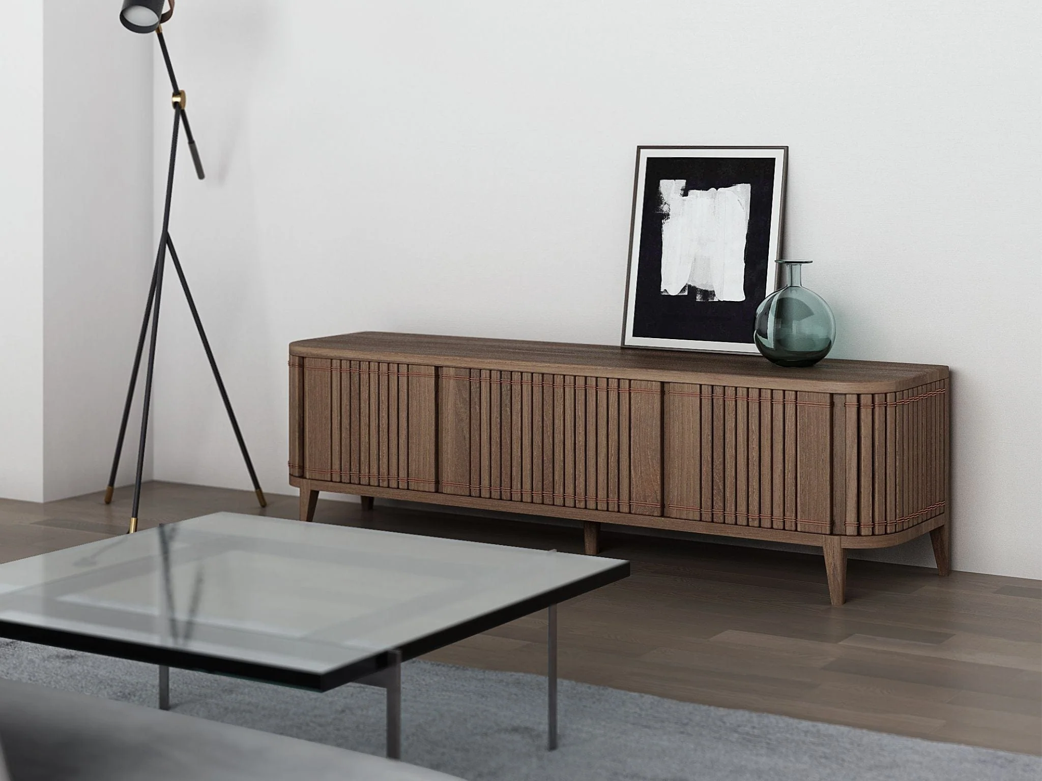 Koppar Media Cabinet with 3 Doors - FSC Recycled Teak - Image 10
