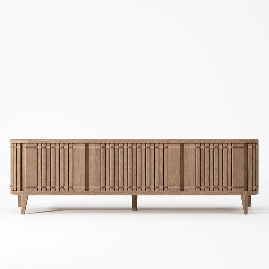Koppar Media Cabinet with 3 Doors - FSC Recycled Teak - Image 4