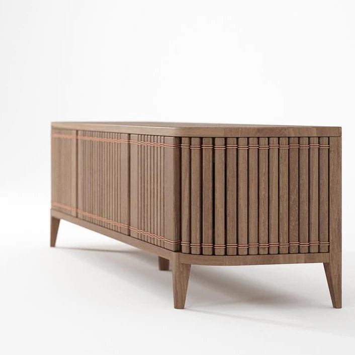 Koppar Media Cabinet with 3 Doors - FSC Recycled Teak - Image 5