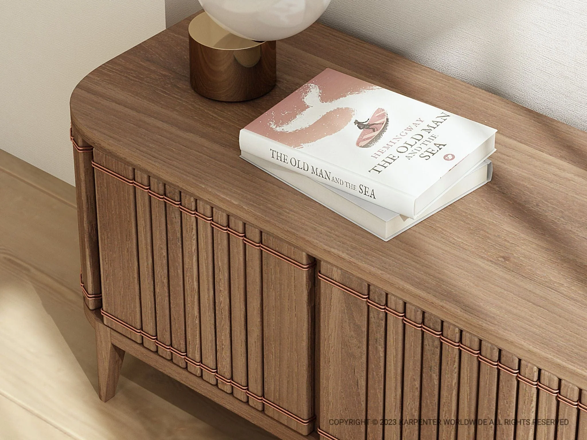 Koppar Media Cabinet with 3 Doors - FSC Recycled Teak - Image 8