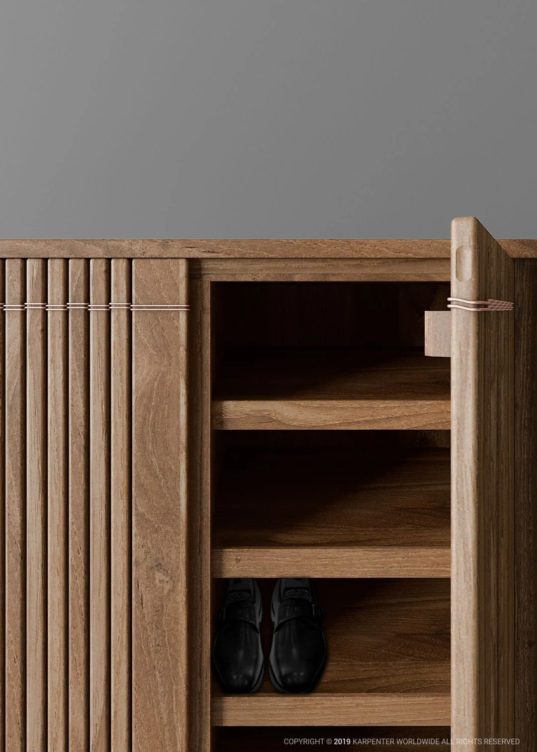 Koppar Shoe Rack Cabinet - FSC Recycled Teak - Image 9