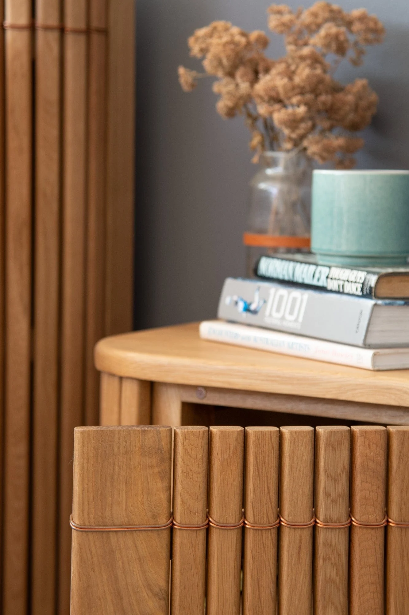 Koppar Side Table Left Hinges - European Oak - Image 10
