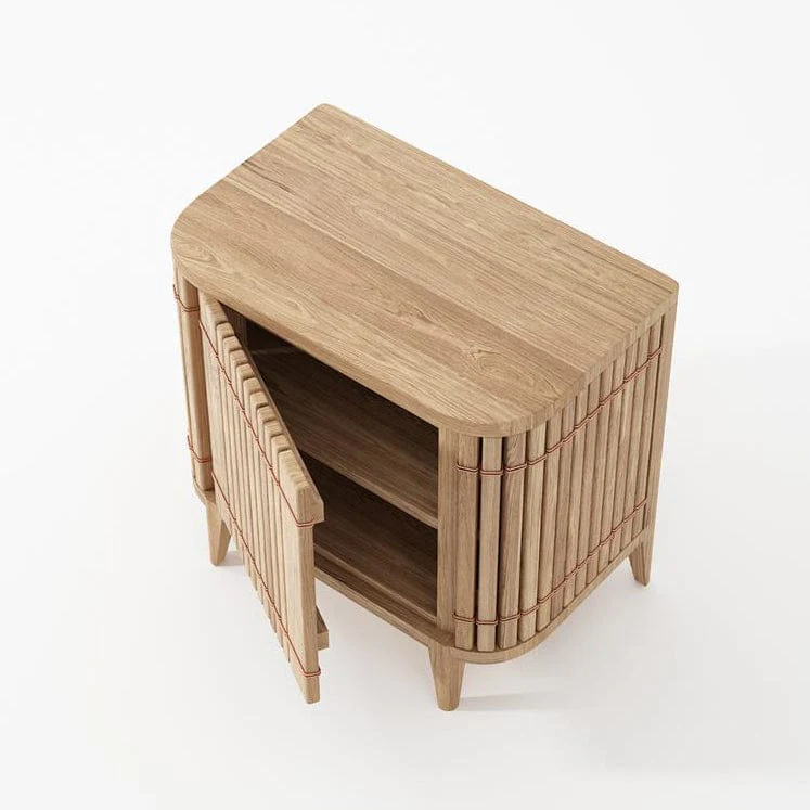 Koppar Side Table Left Hinges - European Oak - Image 4