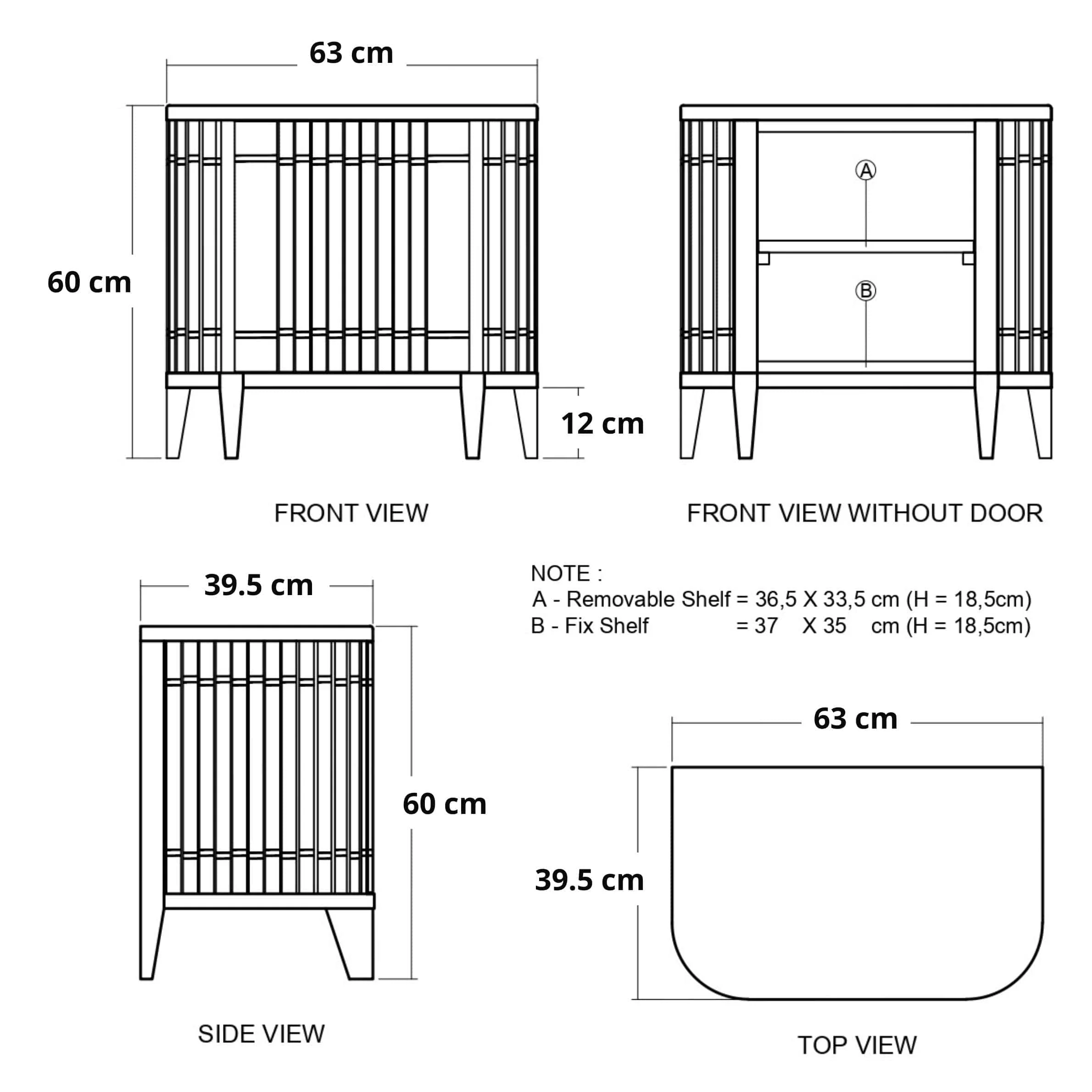 Koppar Side Table Left Hinges - European Oak - Image 8