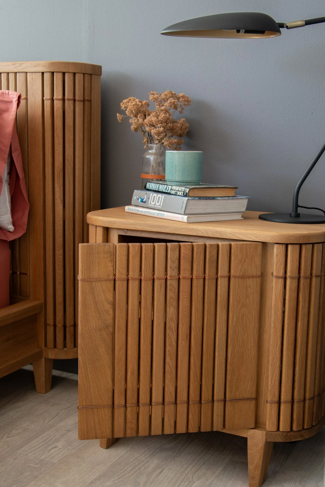 Koppar Side Table Left Hinges - European Oak - Image 9