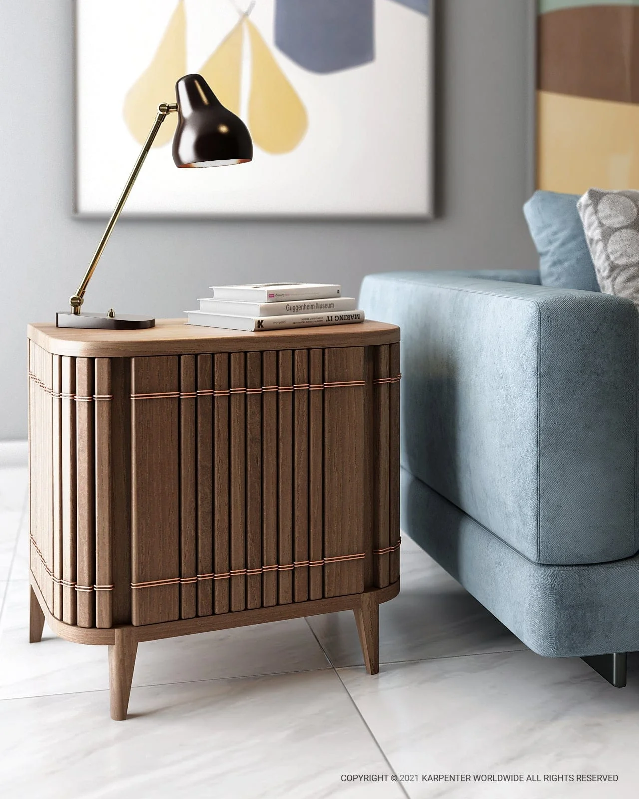 Koppar Side Table Left Hinges- FSC Recycled Teak - Image 13