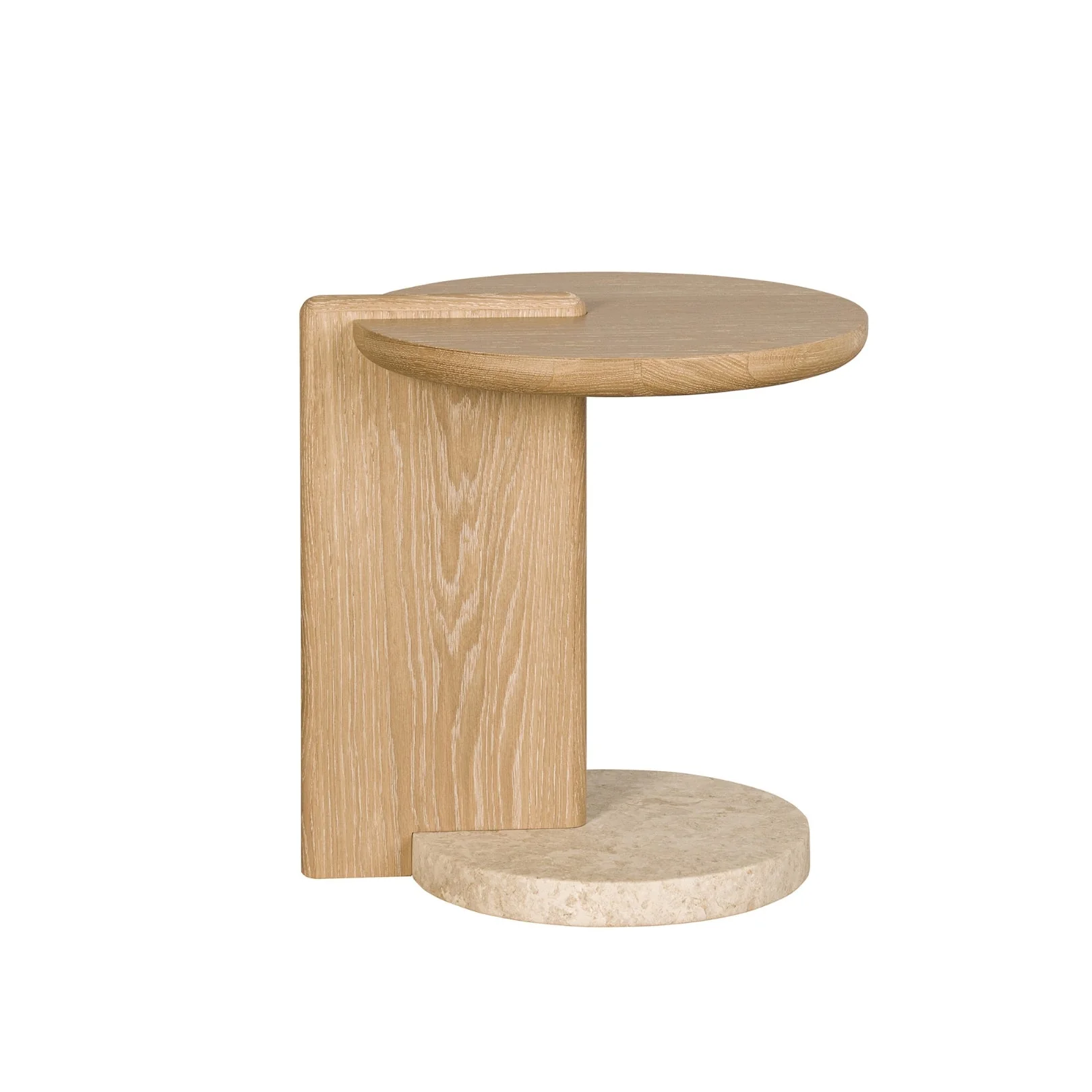 Leo Side table - Natural - Creme Marble - Image 4