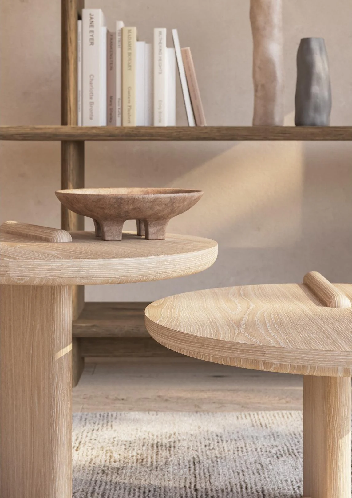 Leo Side table - Natural - Creme Marble - Image 8
