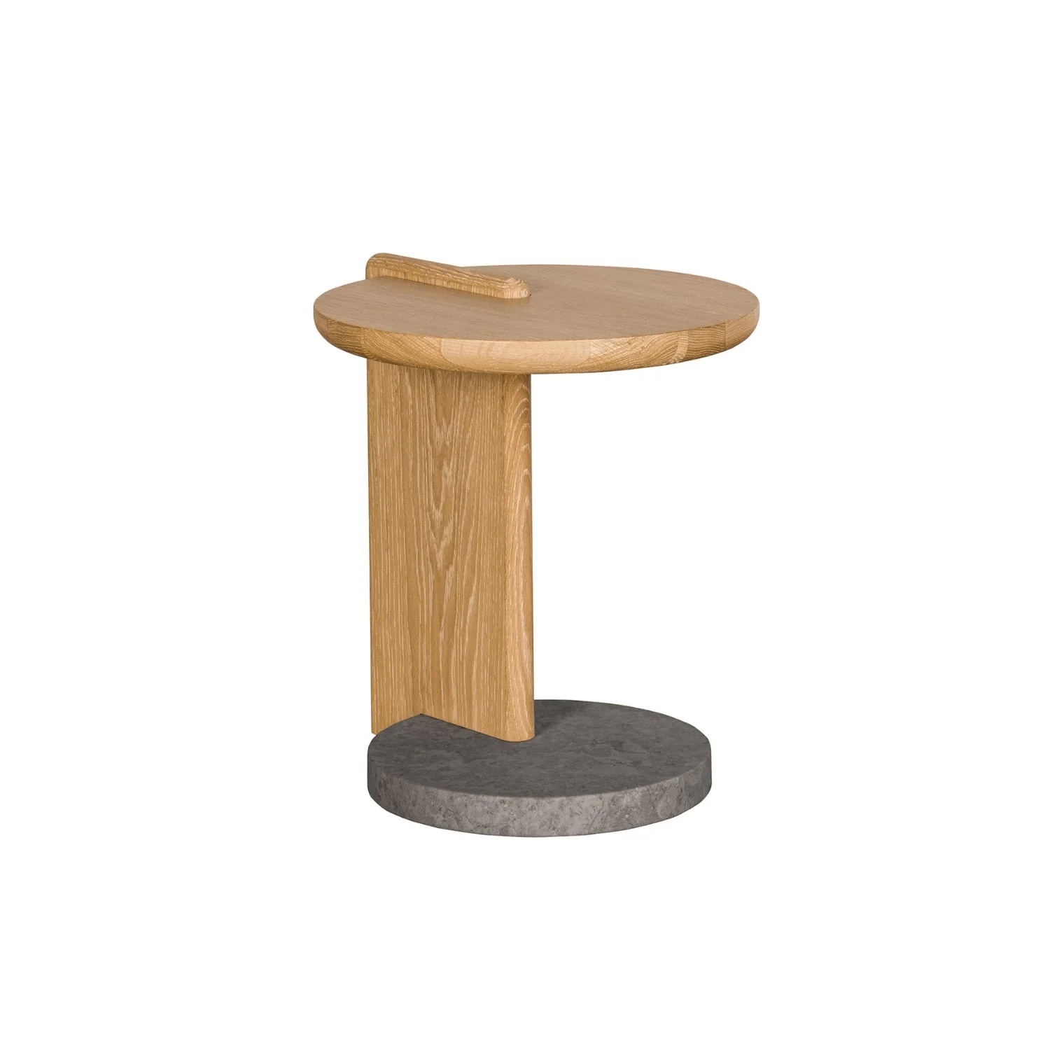Leo Side Table - Natural - Grey Marble - Image 3