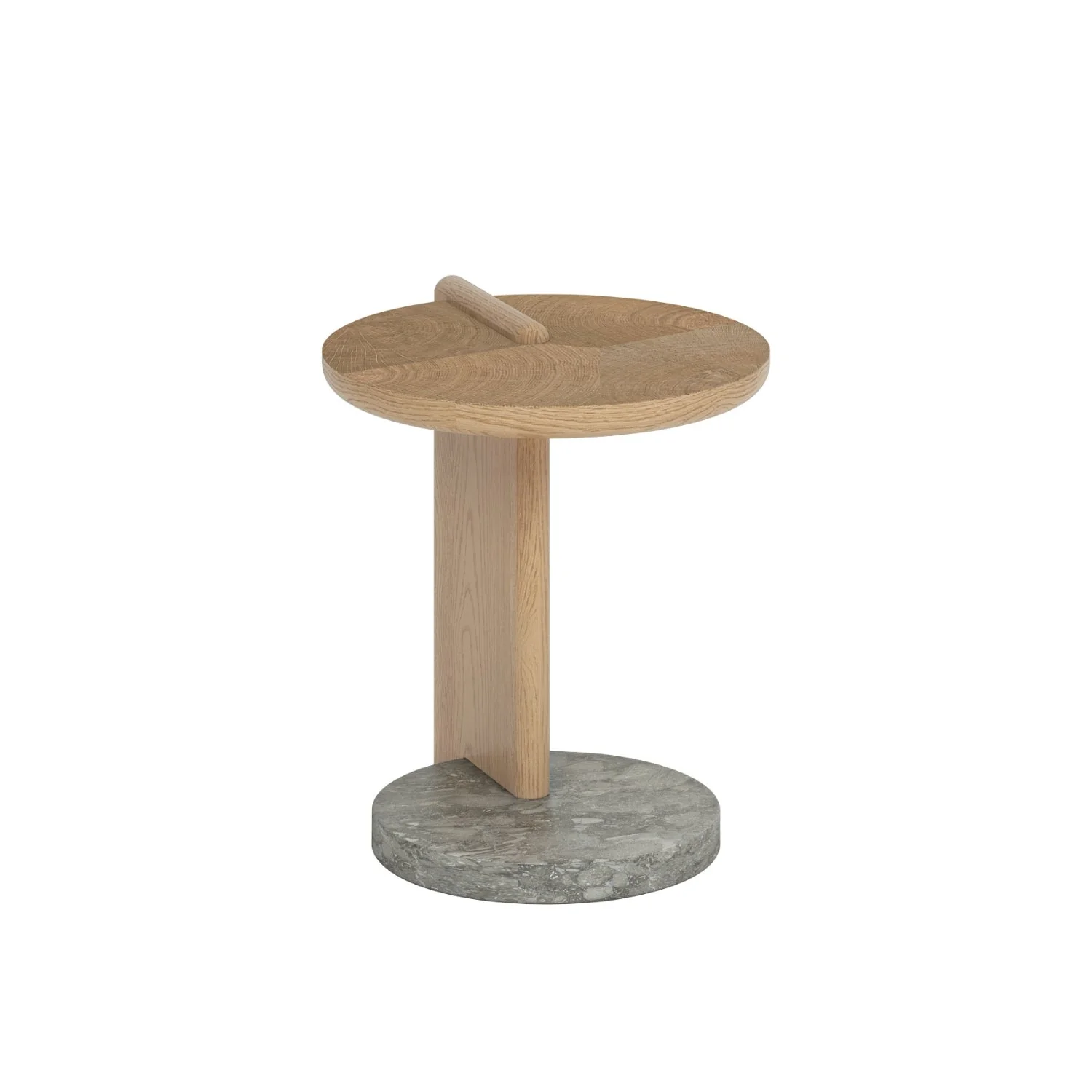 Leo Side table - Oak End Grain - Grey Marble - Image 3