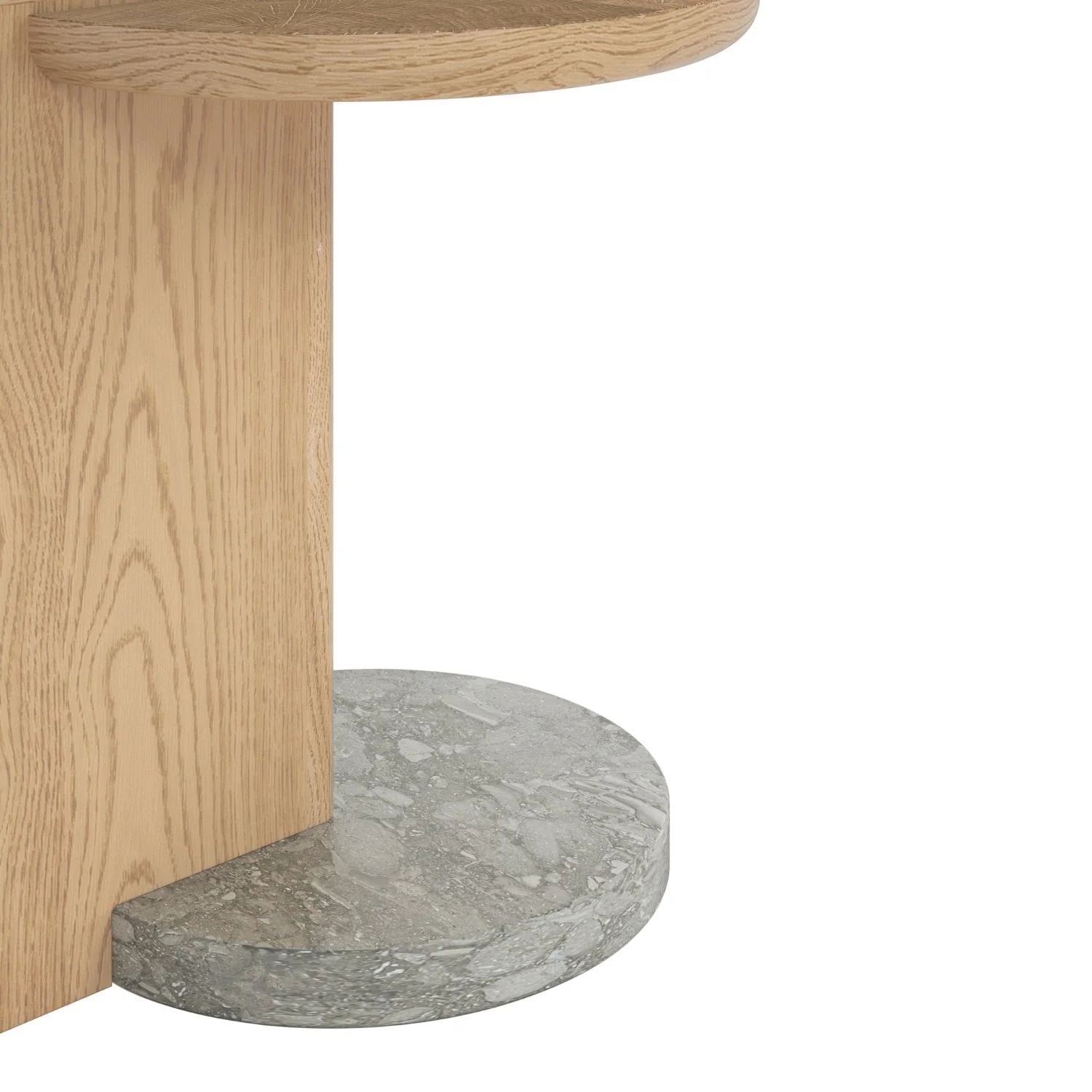 Leo Side table - Oak End Grain - Grey Marble - Image 5