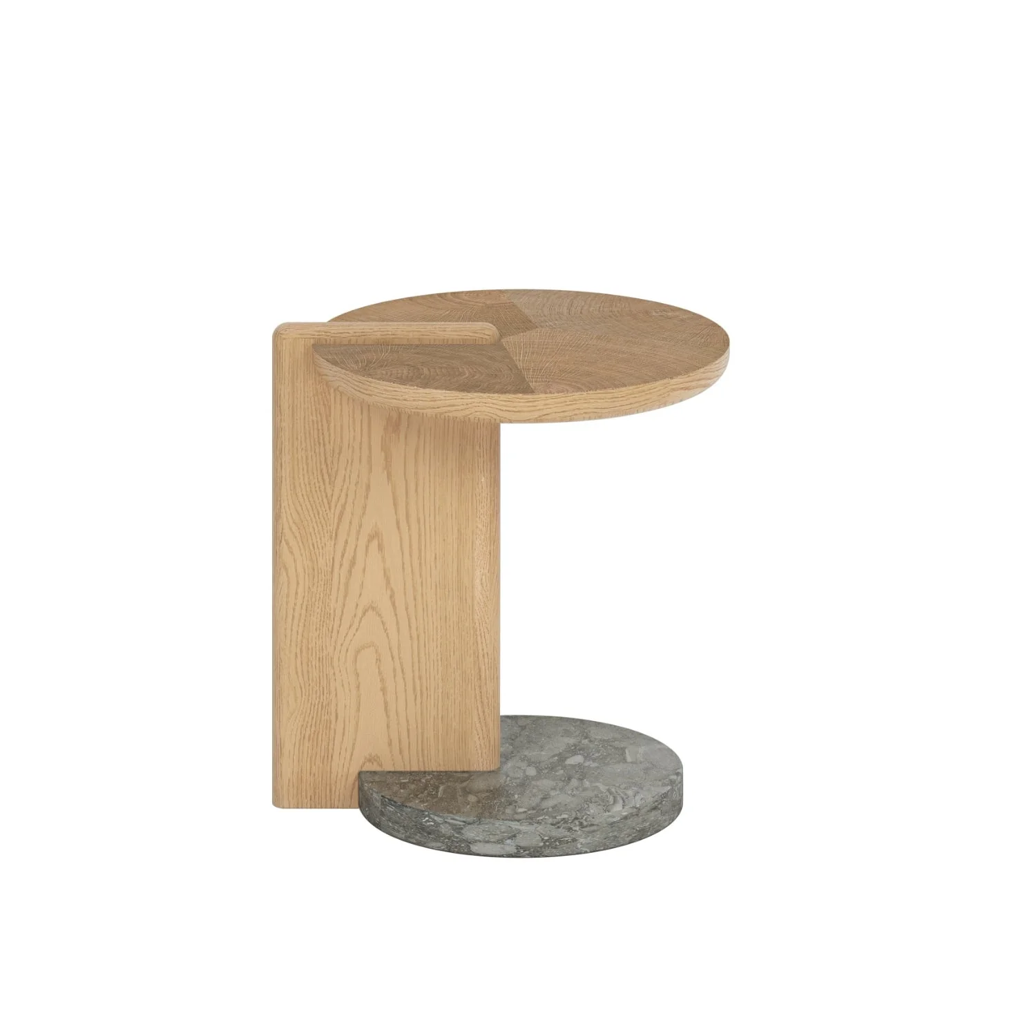 Leo Side table - Oak End Grain - Grey Marble - Image 8