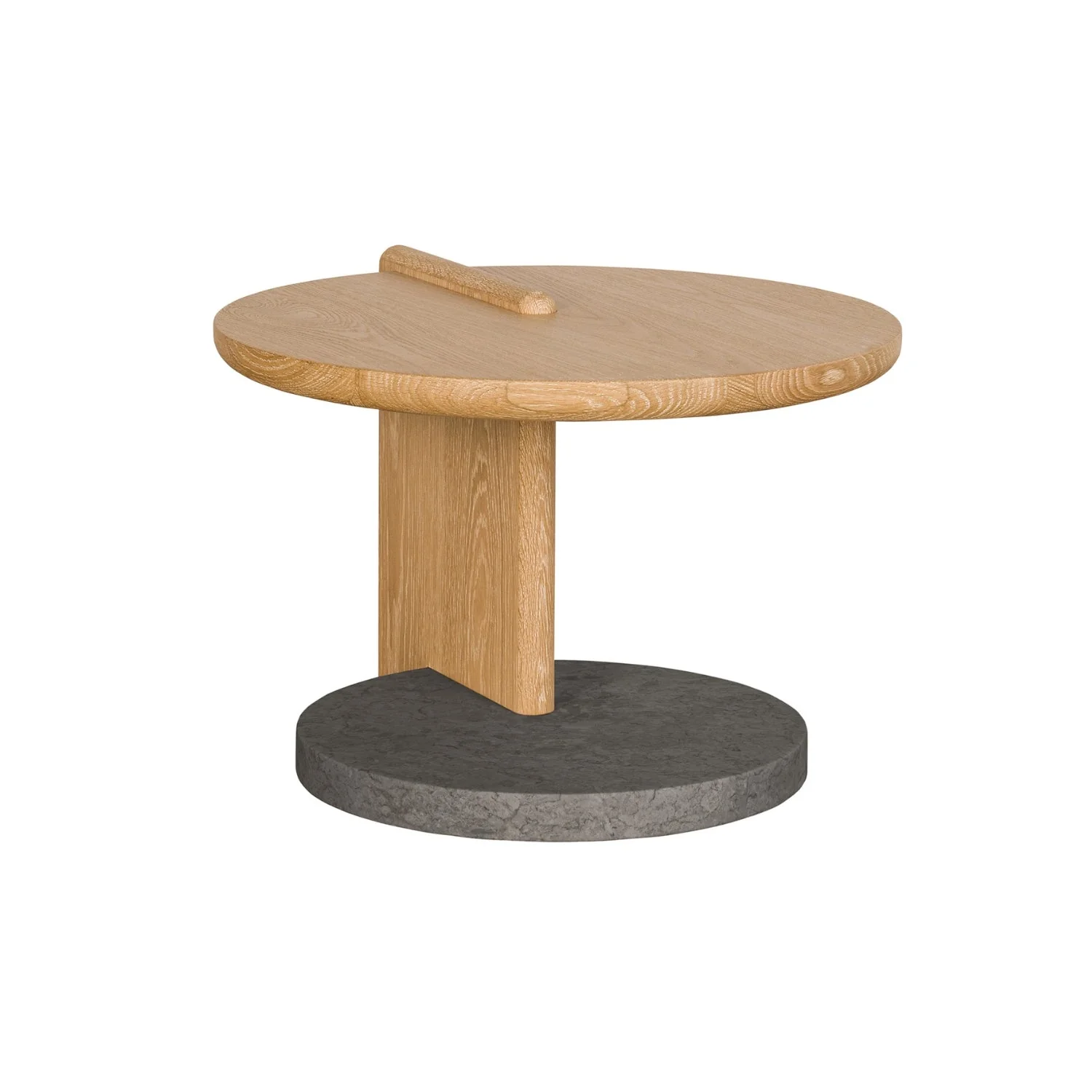 Leo Small Coffee Table - Natural - Grey Marble - Image 3