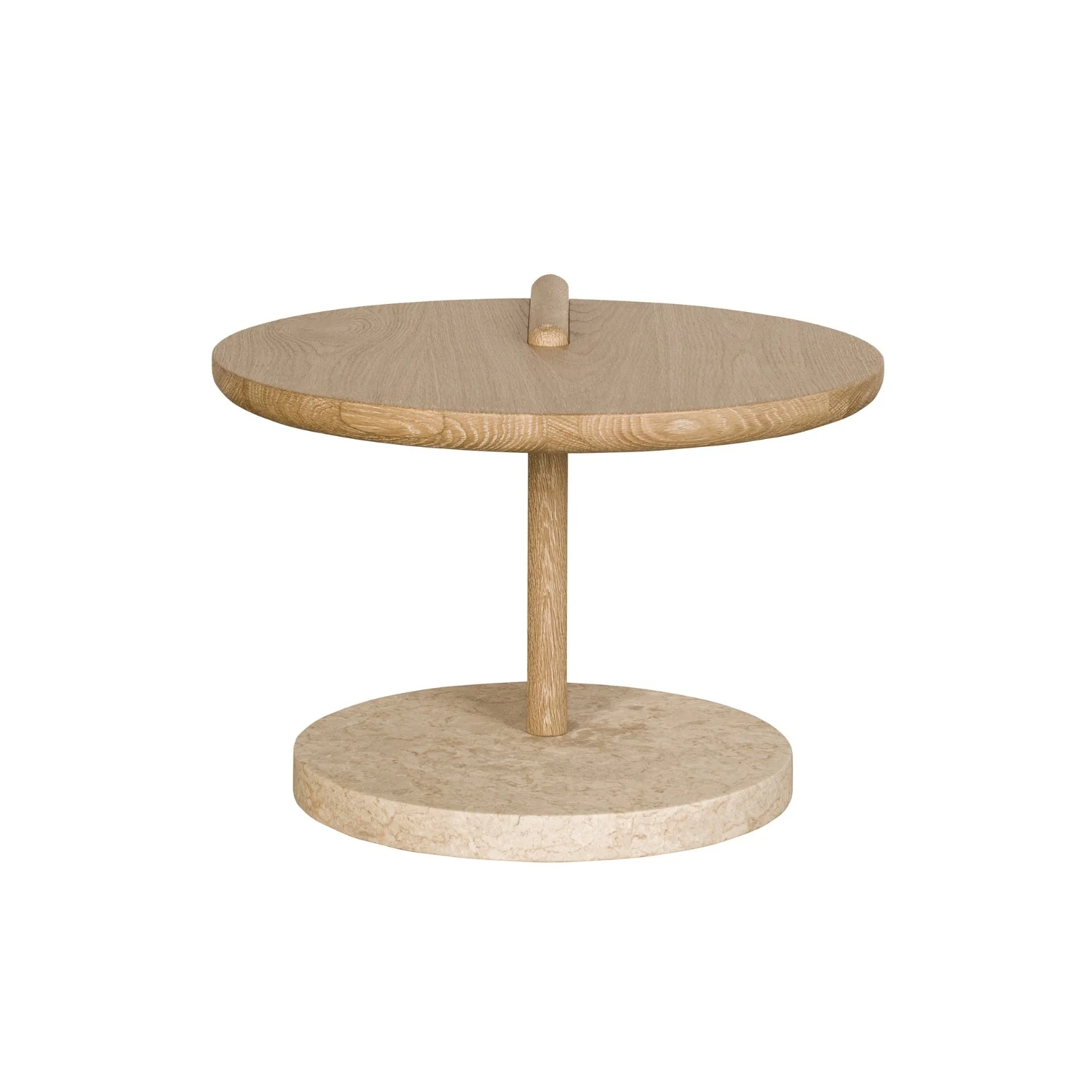 Leo Small Coffee Table - Oak End Grain - Creme Marble - Image 3