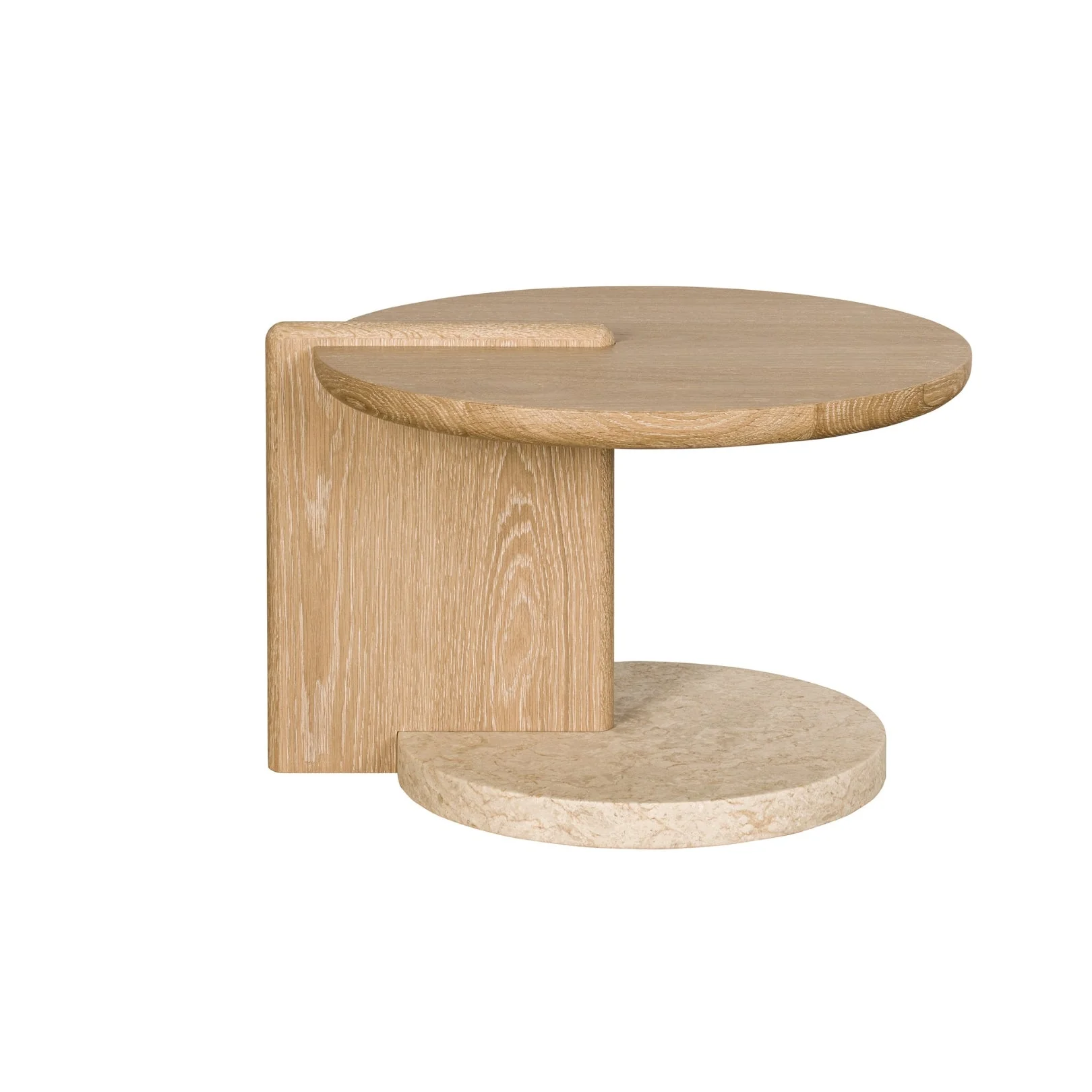 Leo Small Coffee Table - Oak End Grain - Creme Marble - Image 4