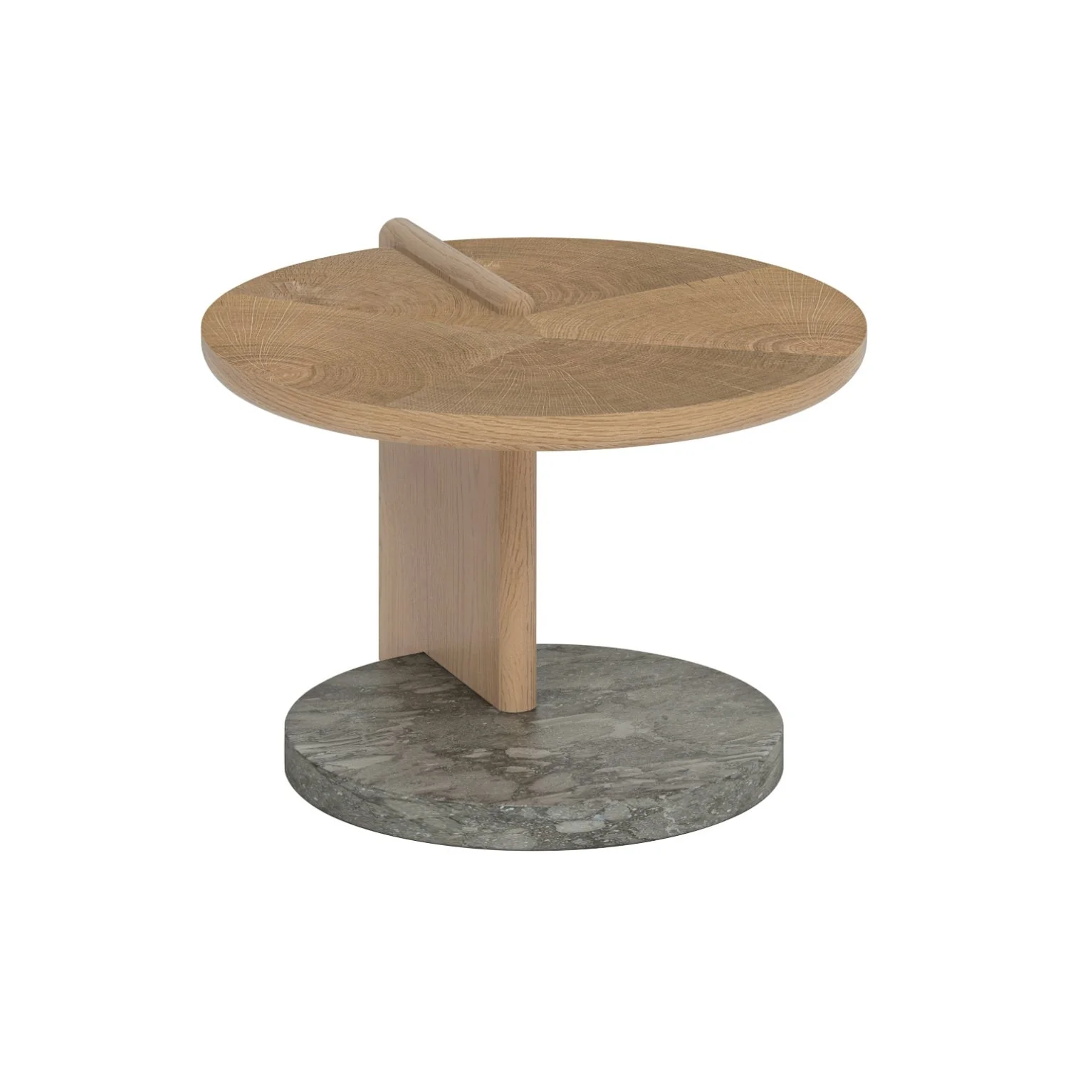 Leo Small Coffee Table - Oak End Grain - Grey Marble - Image 3