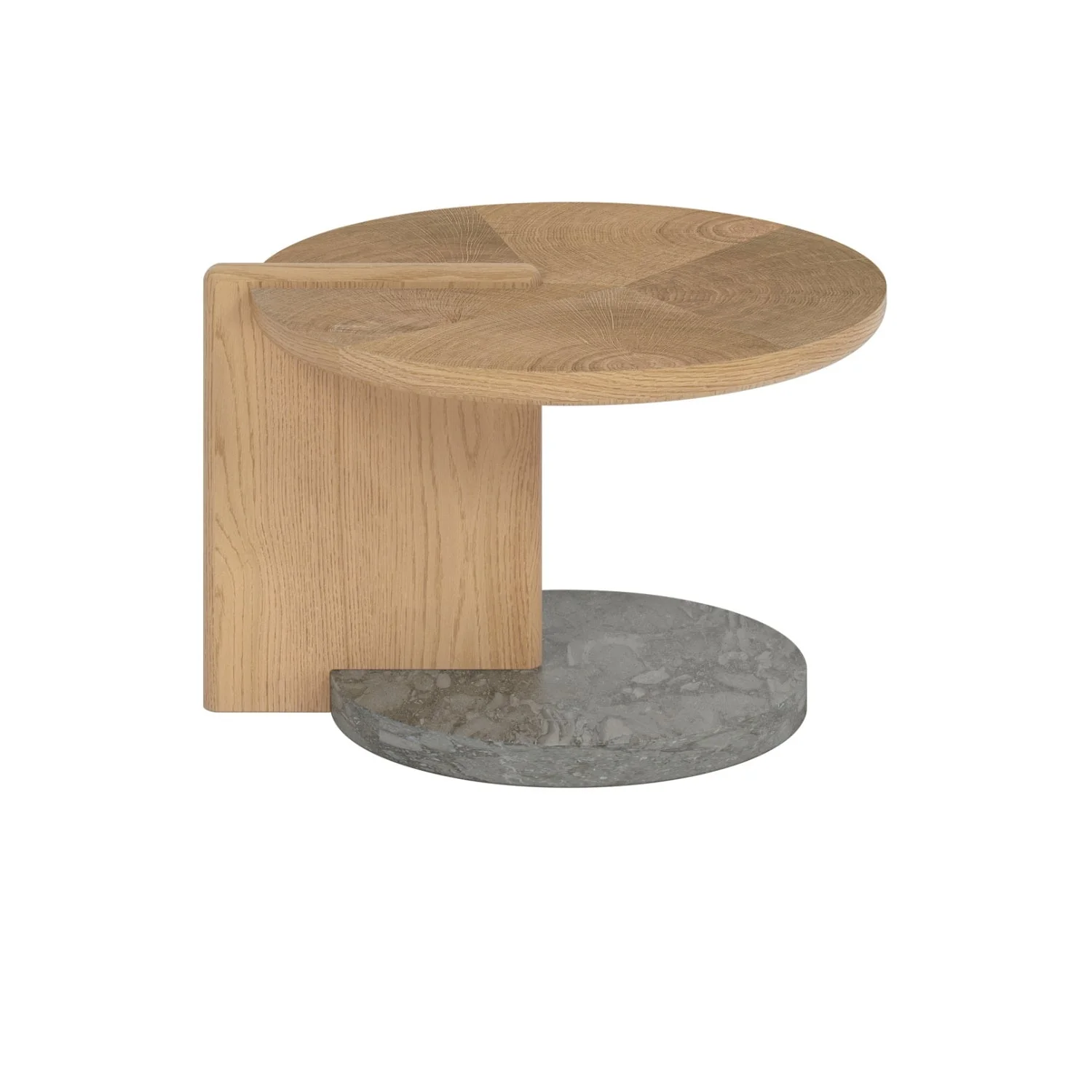 Leo Small Coffee Table - Oak End Grain - Grey Marble - Image 5