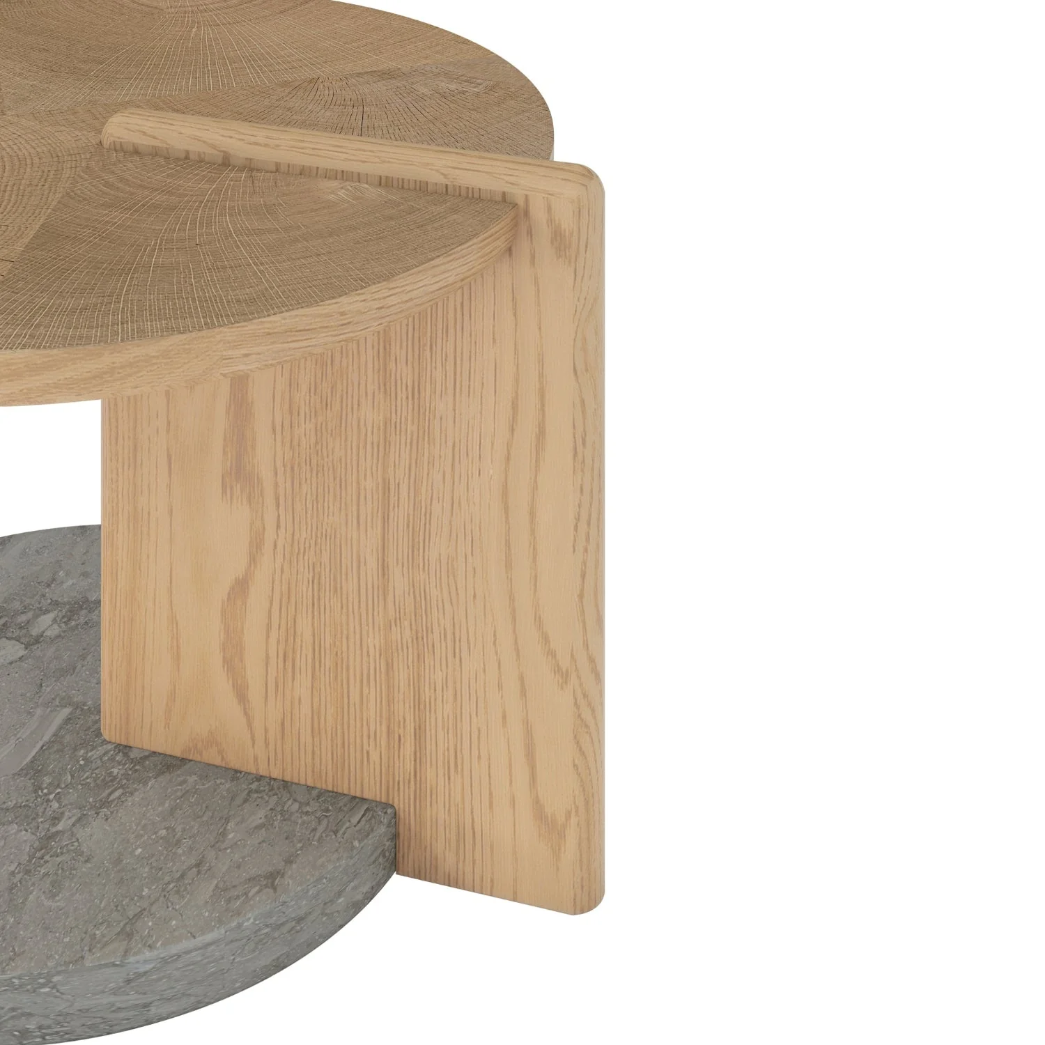 Leo Small Coffee Table - Oak End Grain - Grey Marble - Image 7