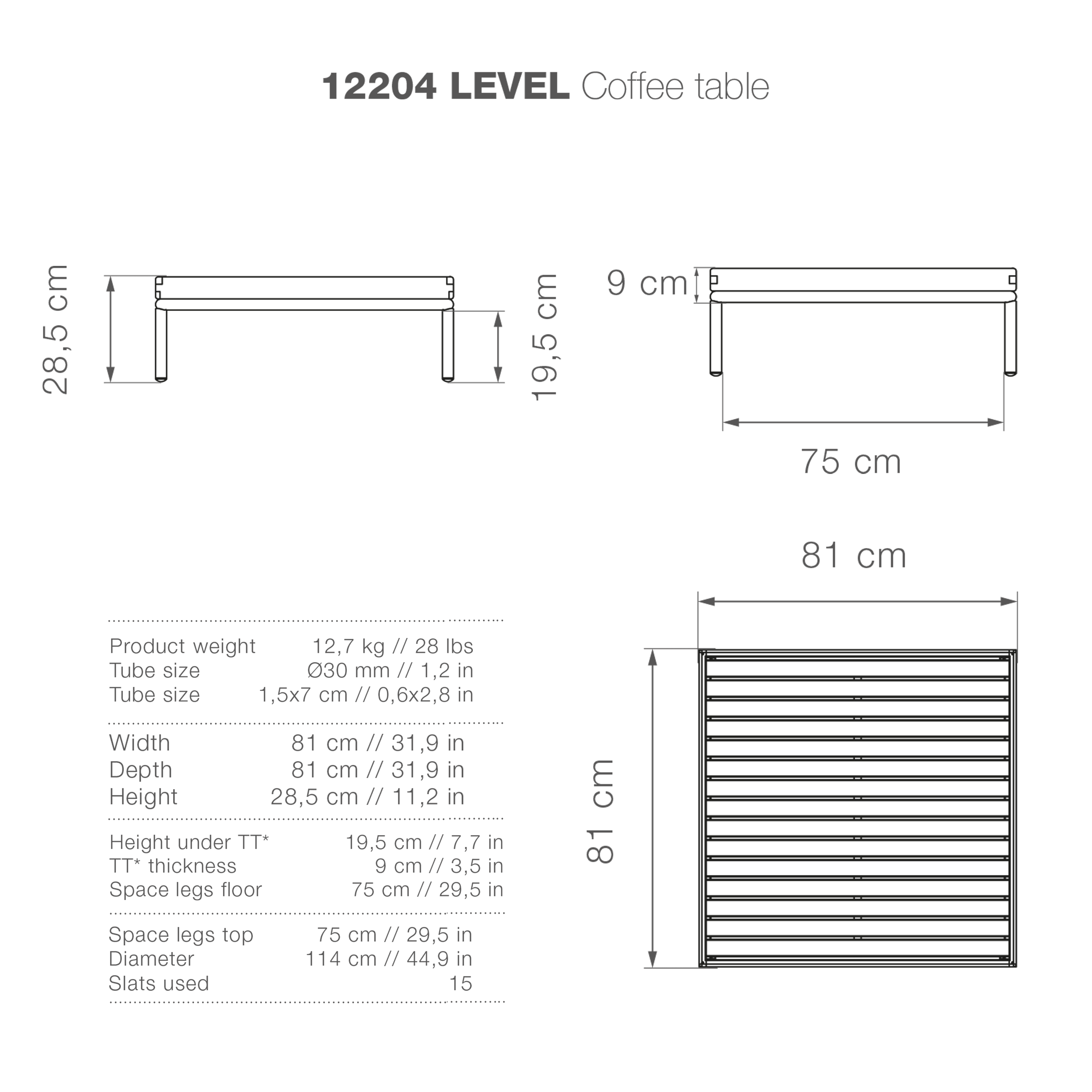 Level Lounge Side Table - Bamboo | Dark Grey - Image 2
