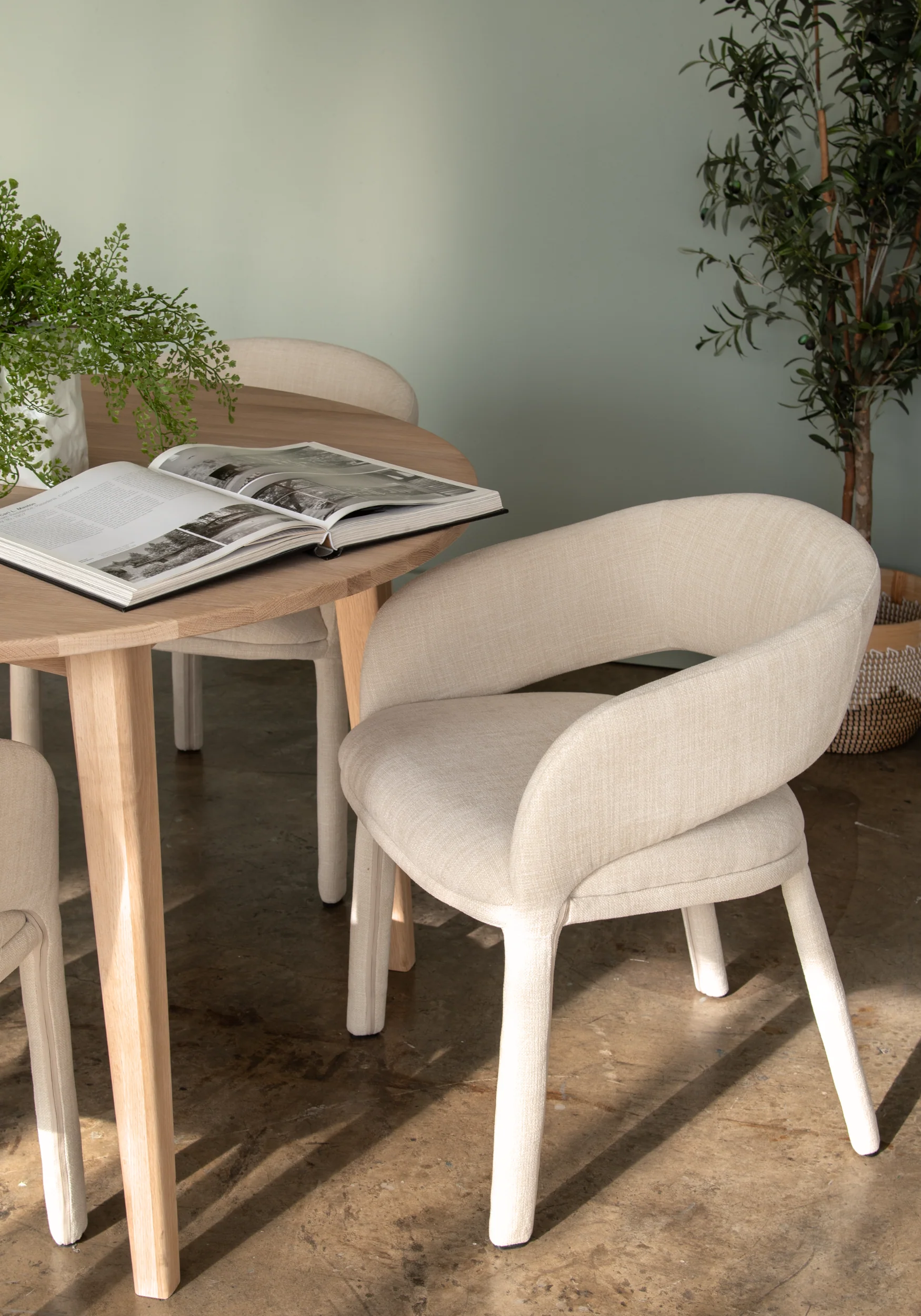 Lola Dining Chair Natural Vanilla Upholstery - Image 3